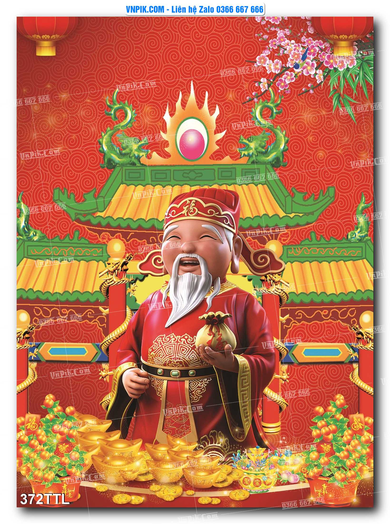 File PSD Vector Tranh Tài Lộc Mẫu Số 372TTL
