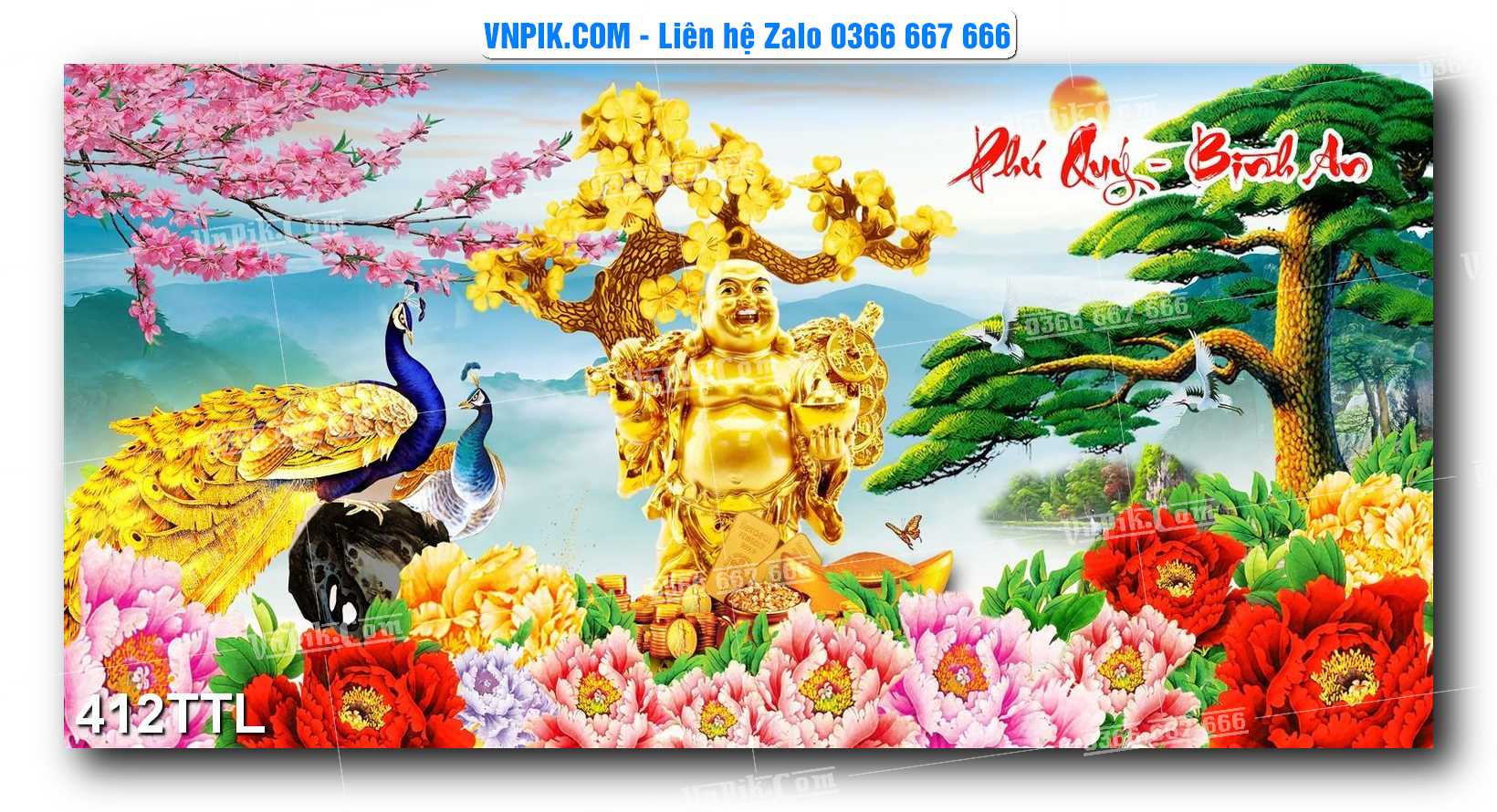 File PSD Vector Tranh Tài Lộc Mẫu Số 412TTL