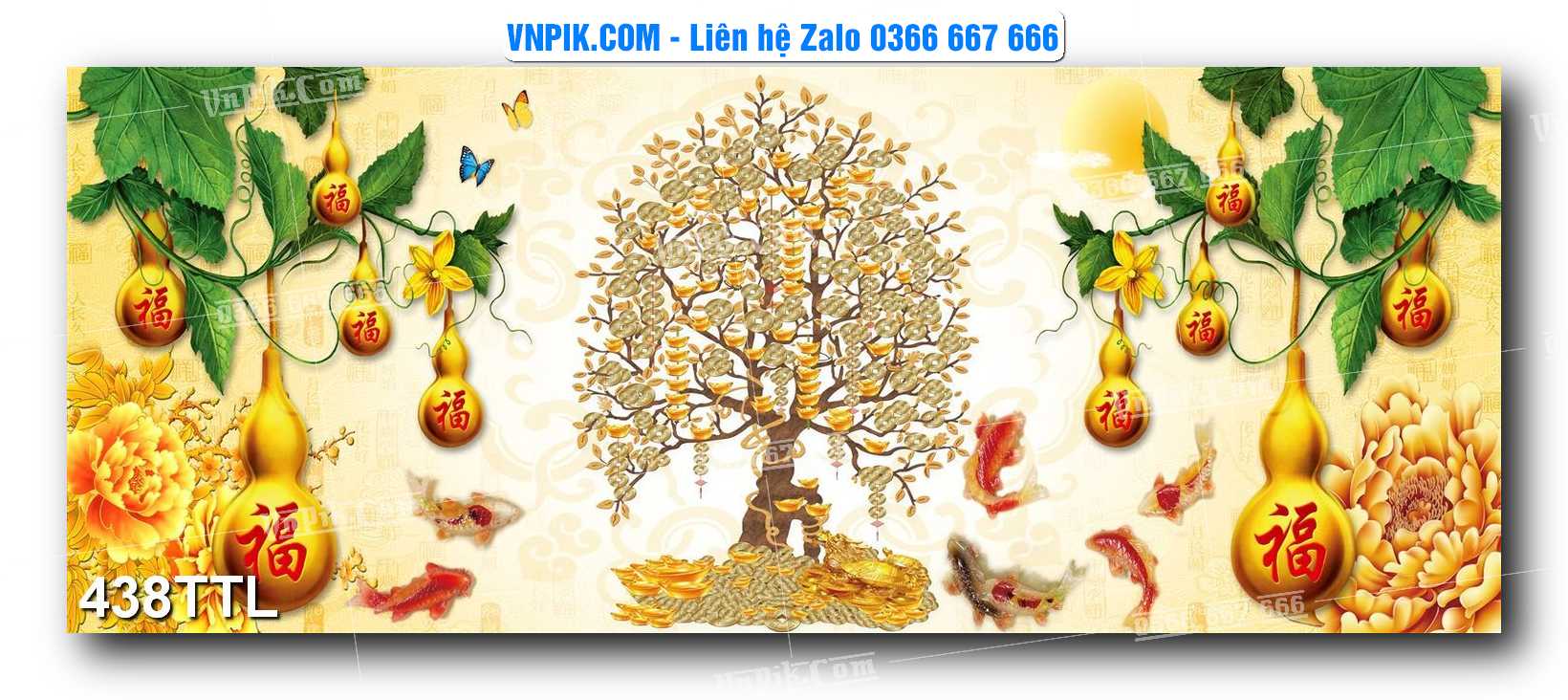 File PSD Vector Tranh Tài Lộc Mẫu Số 438TTL