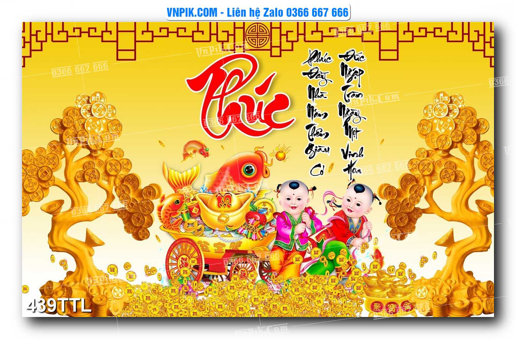 File PSD Vector Tranh Tài Lộc Mẫu Số 439TTL