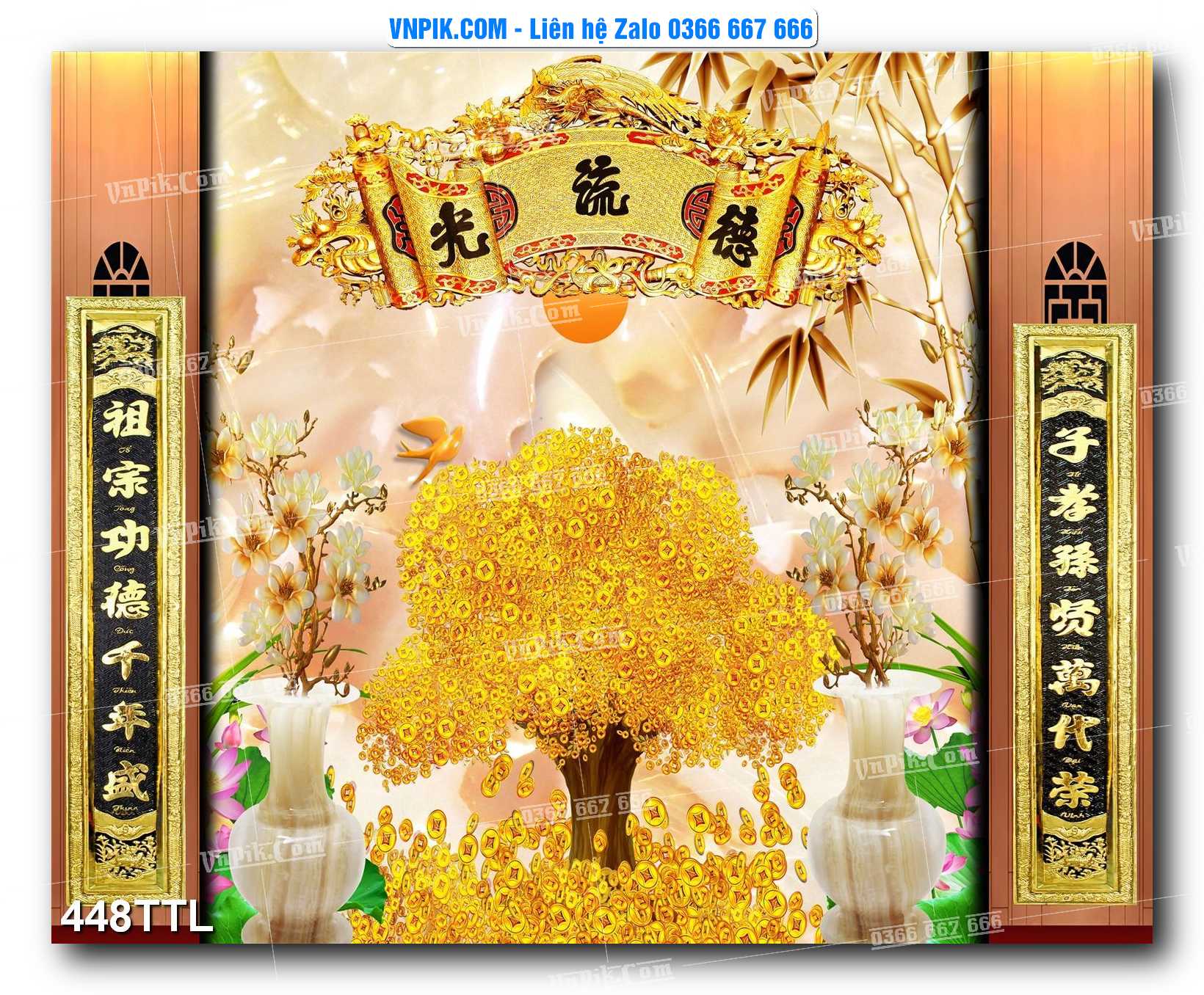 File PSD Vector Tranh Tài Lộc Mẫu Số 448TTL