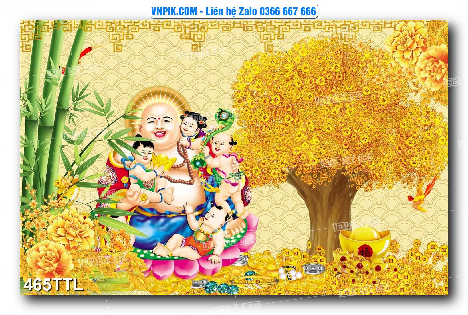 File PSD Vector Tranh Tài Lộc Mẫu Số 465TTL
