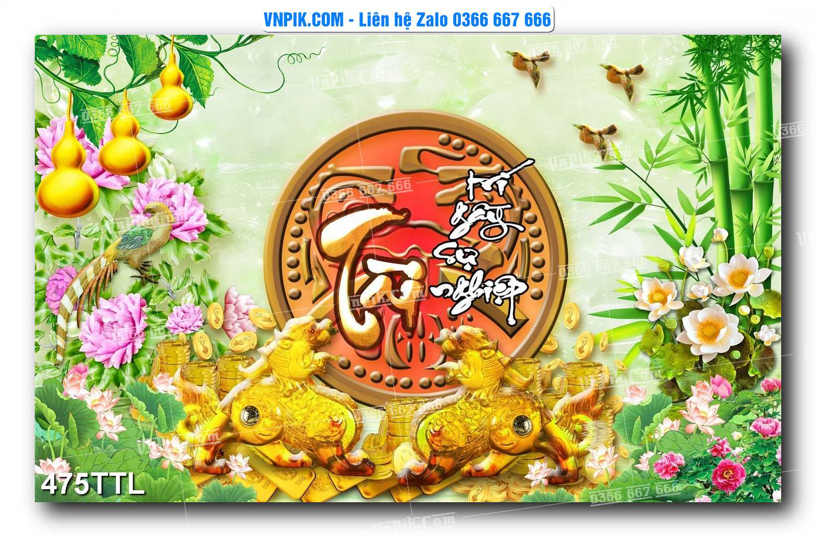 File PSD Vector Tranh Tài Lộc Mẫu Số 475TTL