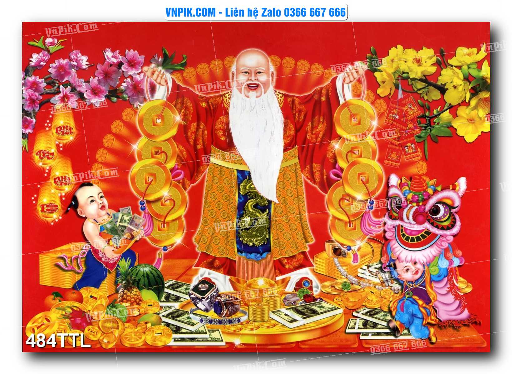 File PSD Vector Tranh Tài Lộc Mẫu Số 484TTL