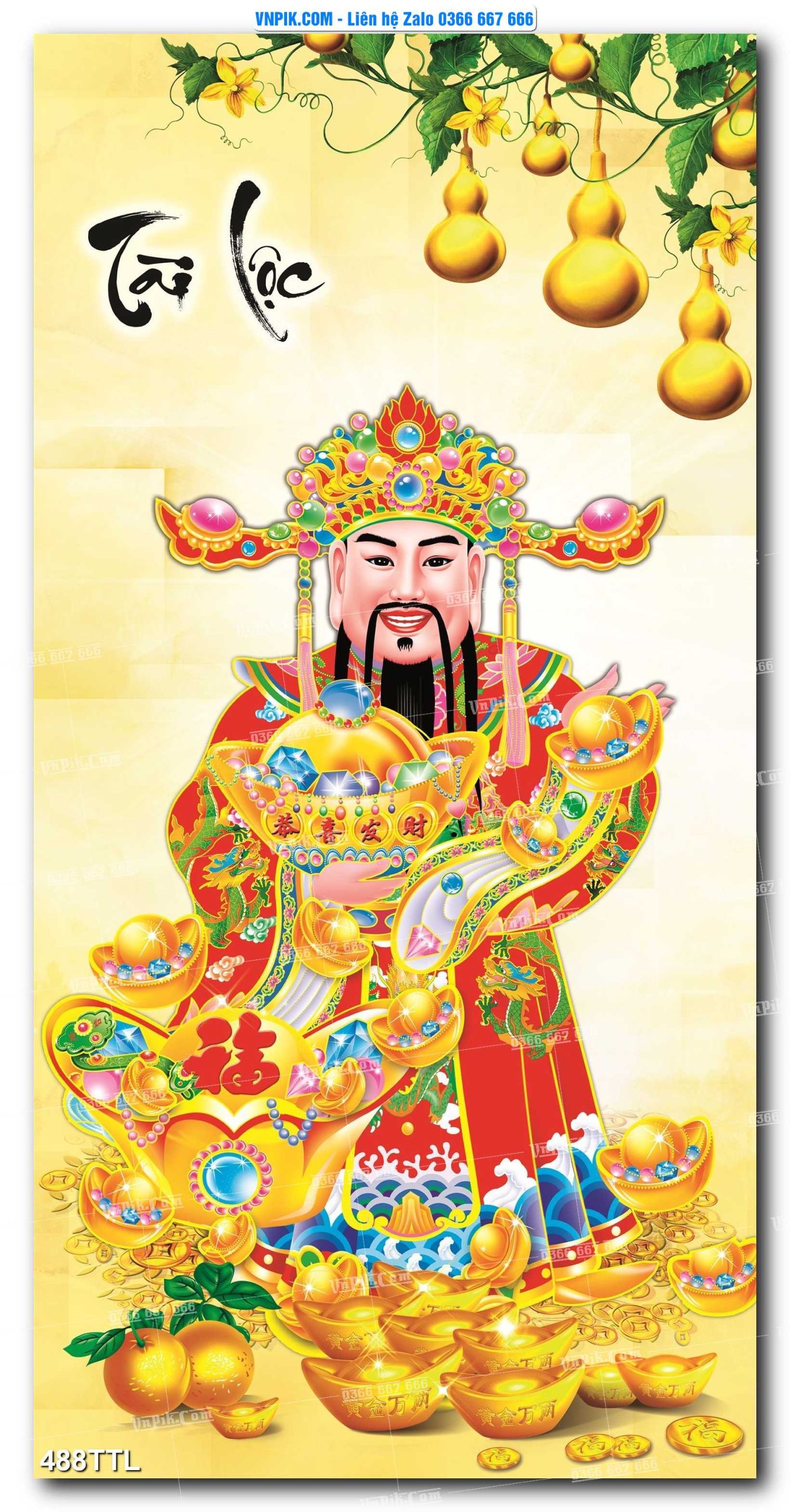 File PSD Vector Tranh Tài Lộc Mẫu Số 488TTL