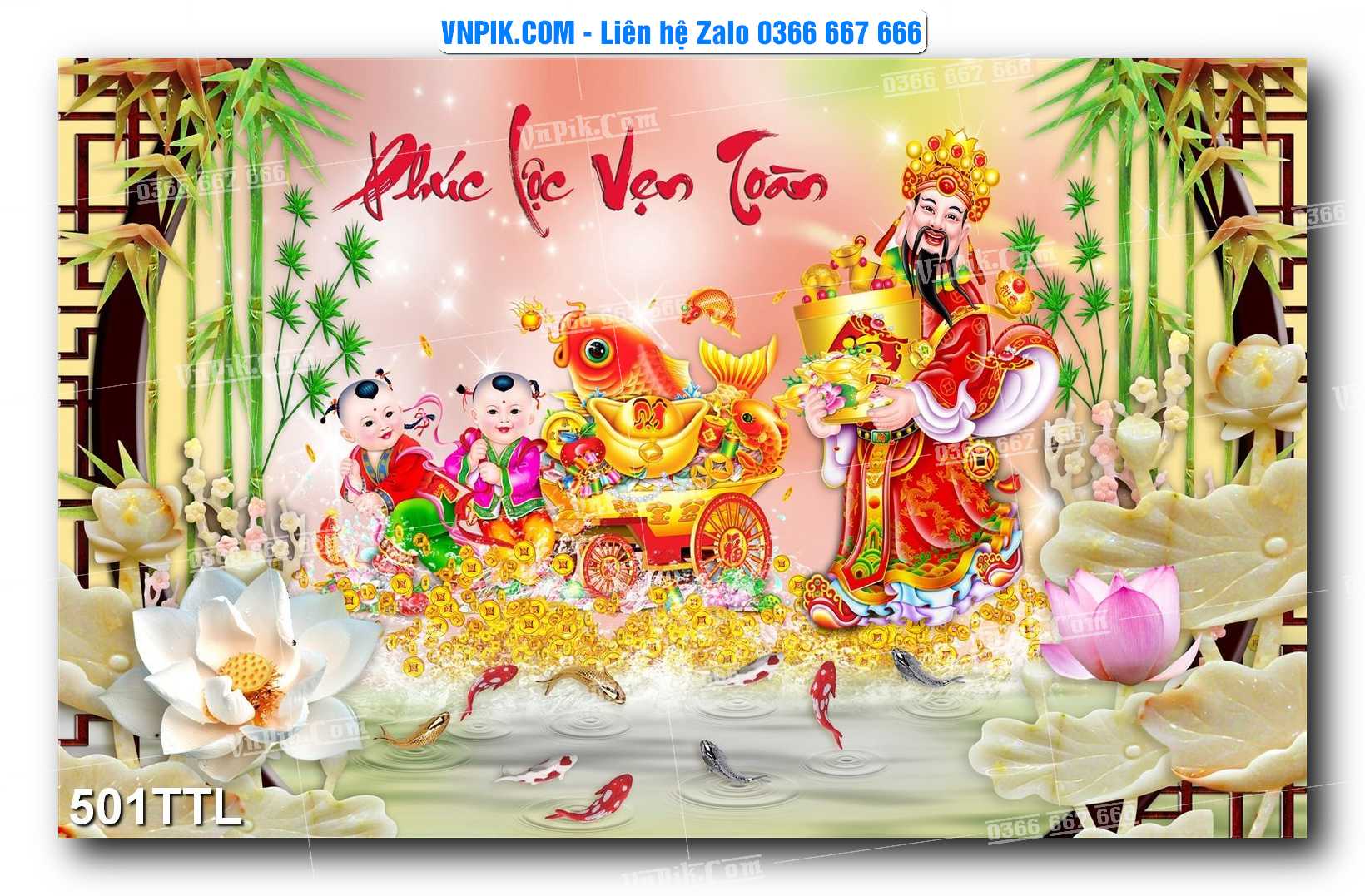 File PSD Vector Tranh Tài Lộc Mẫu Số 501TTL