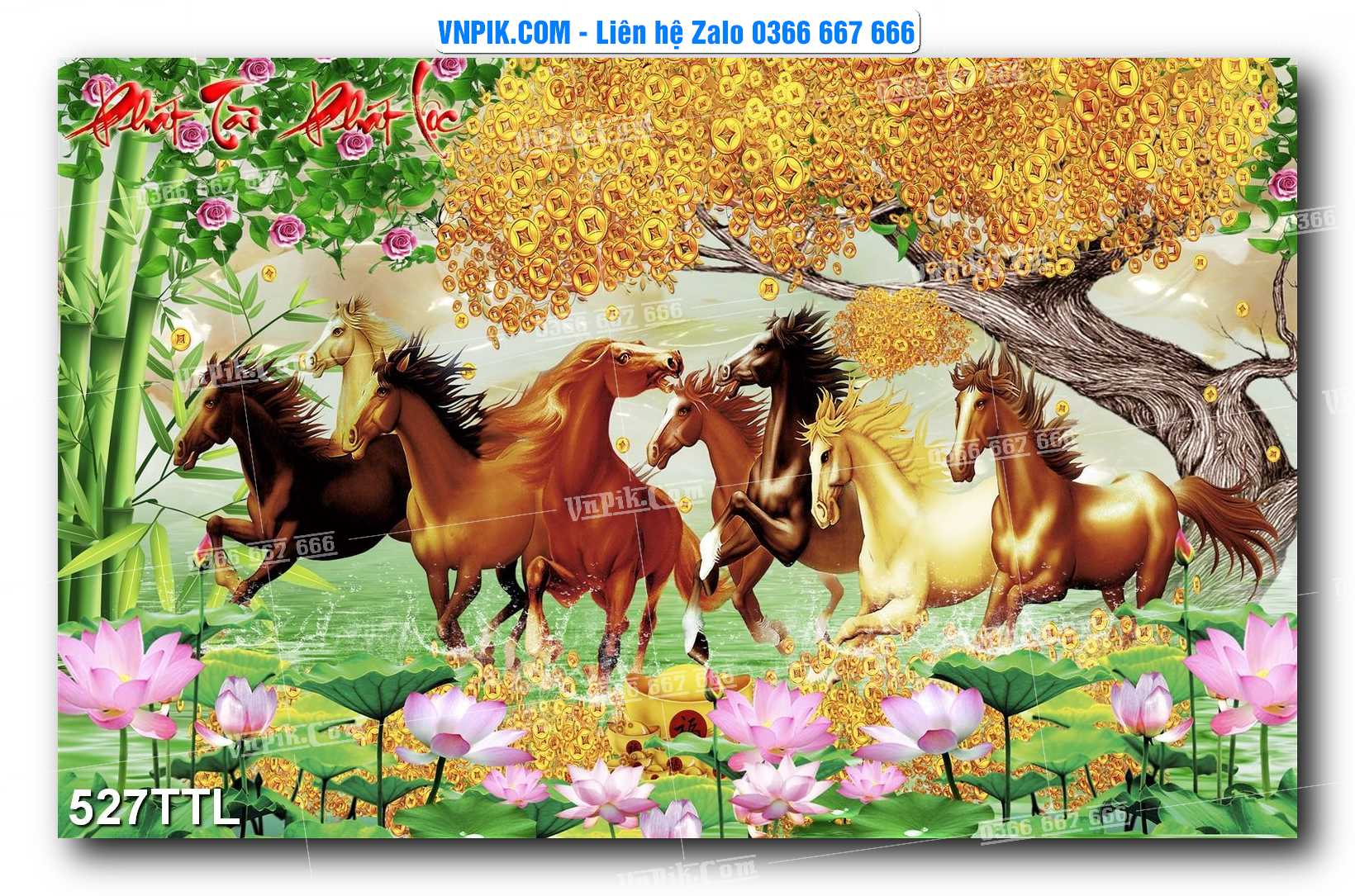 File PSD Vector Tranh Tài Lộc Mẫu Số 527TTL