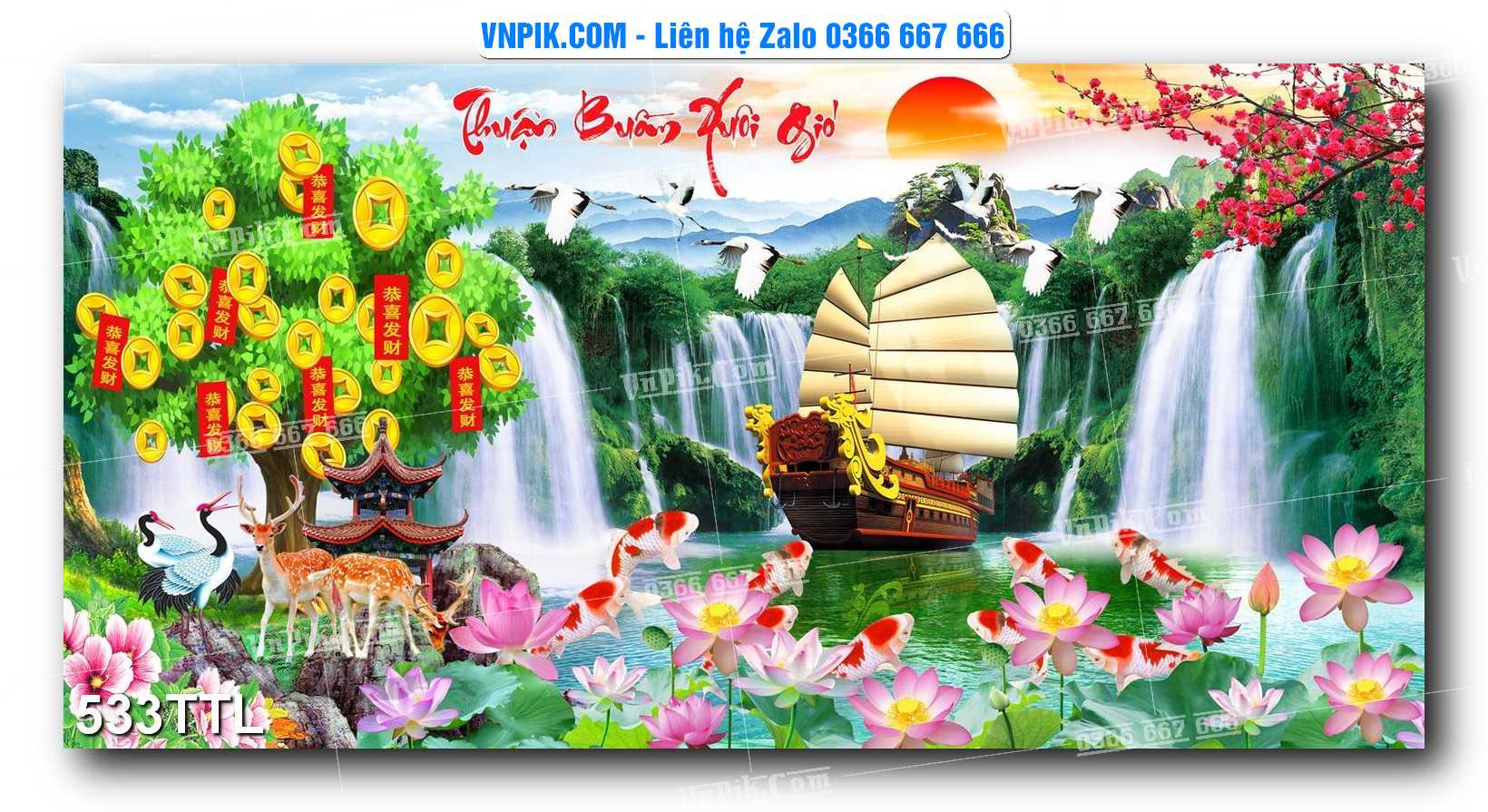 File PSD Vector Tranh Tài Lộc Mẫu Số 533TTL
