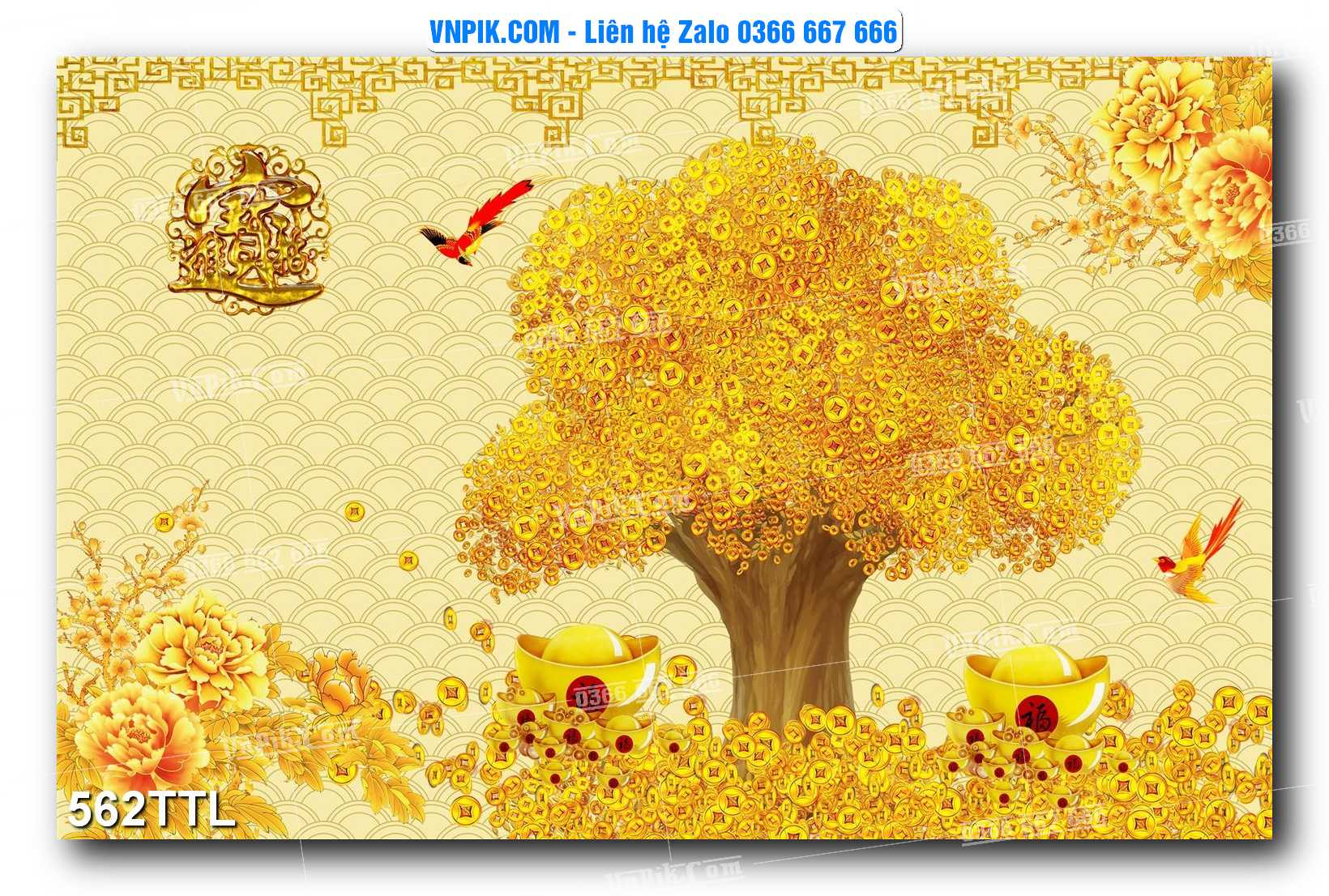 File PSD Vector Tranh Tài Lộc Mẫu Số 562TTL