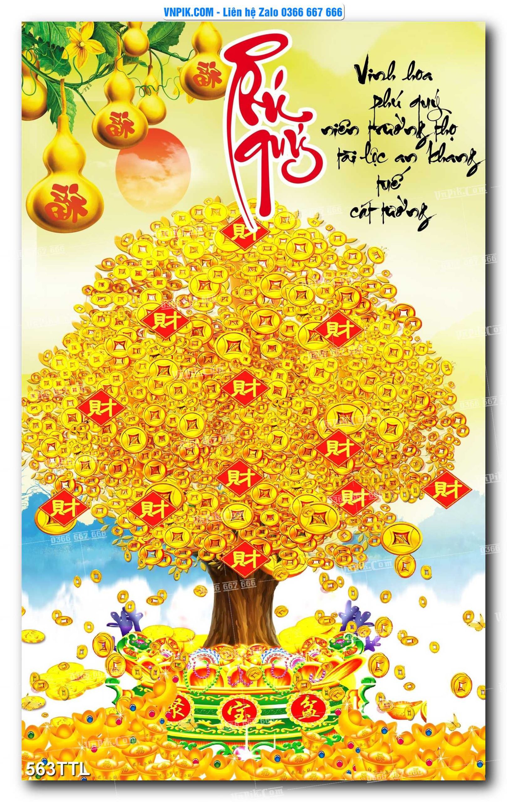 File PSD Vector Tranh Tài Lộc Mẫu Số 563TTL