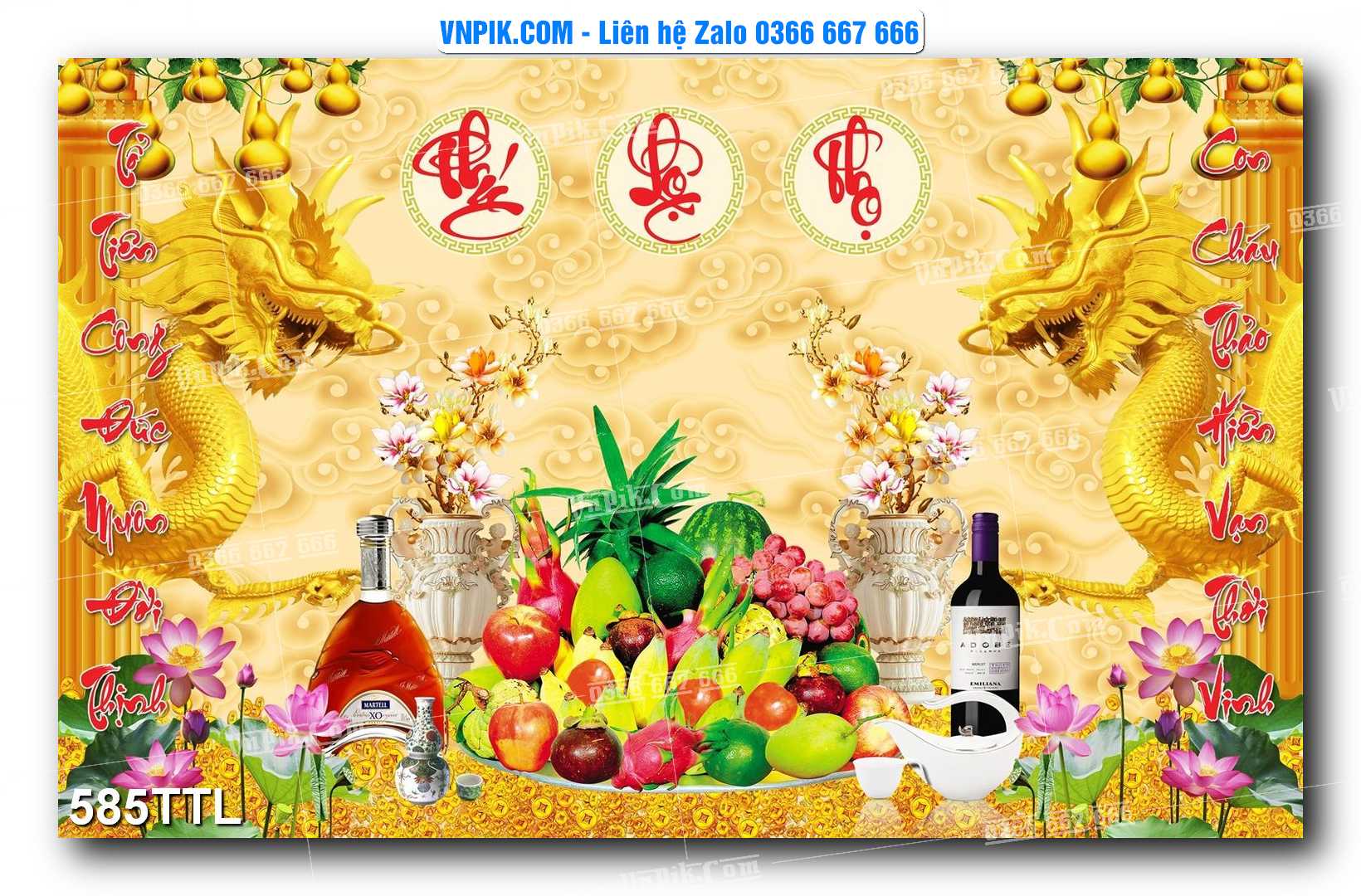File PSD Vector Tranh Tài Lộc Mẫu Số 585TTL