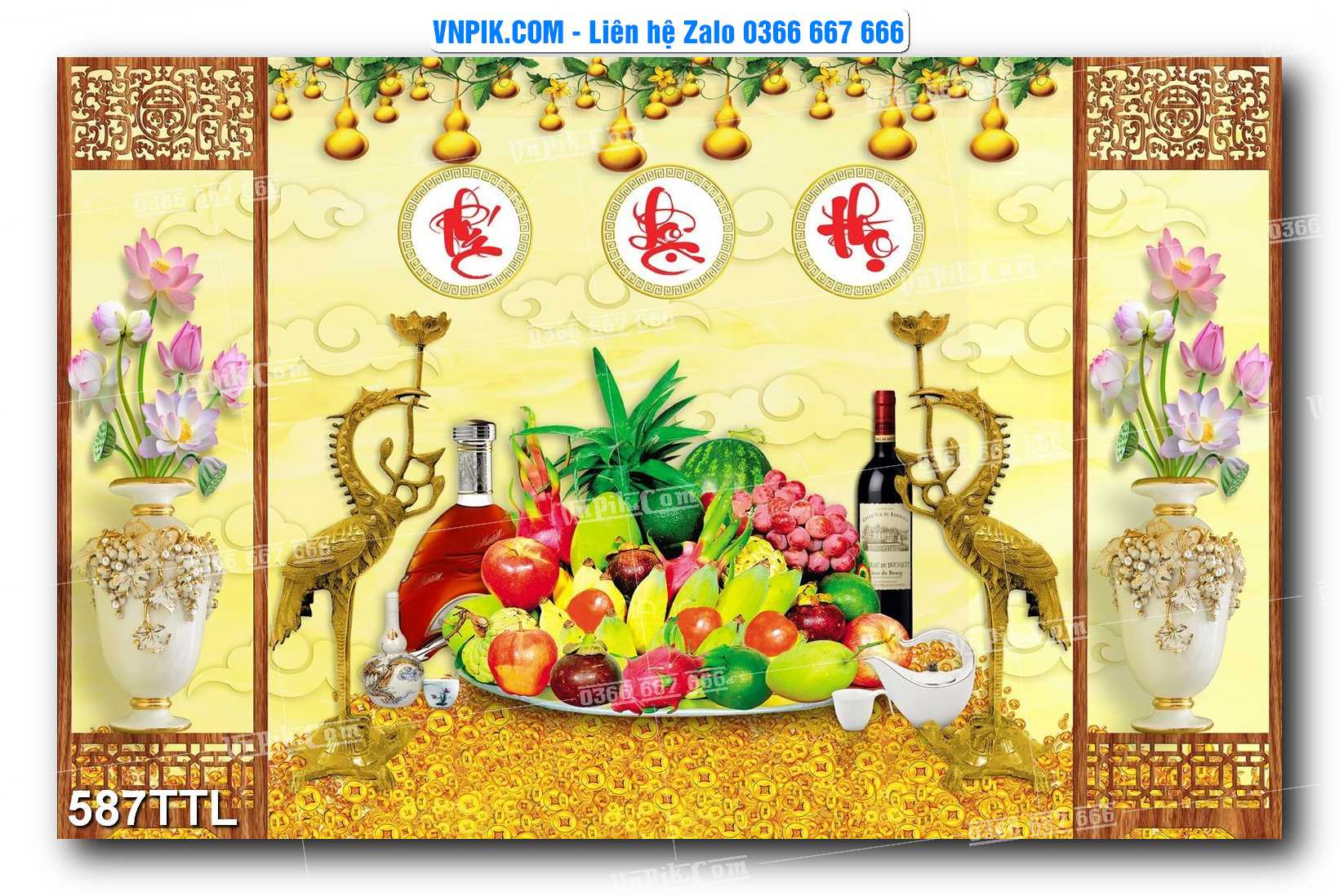 File PSD Vector Tranh Tài Lộc Mẫu Số 587TTL