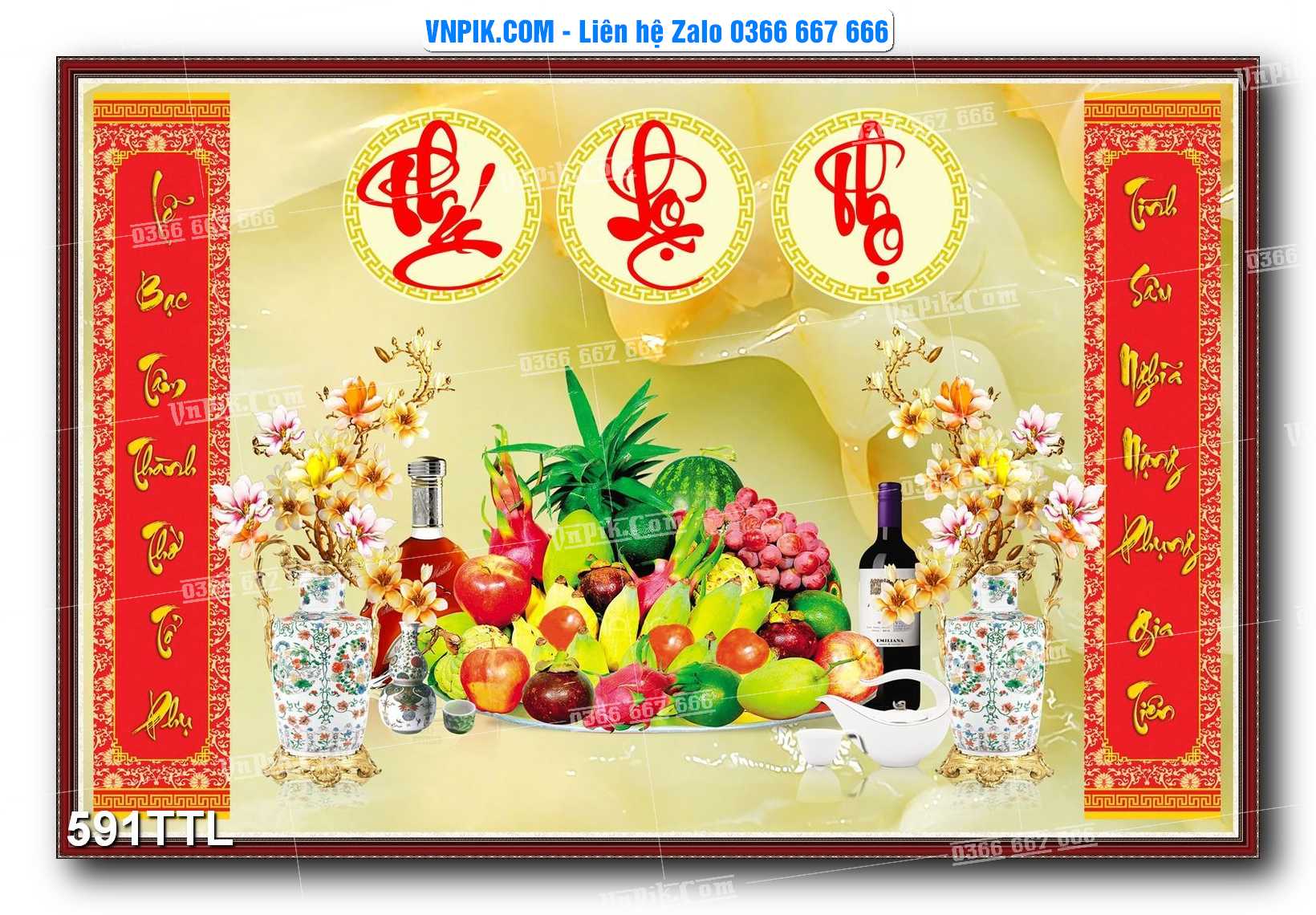 File PSD Vector Tranh Tài Lộc Mẫu Số 591TTL