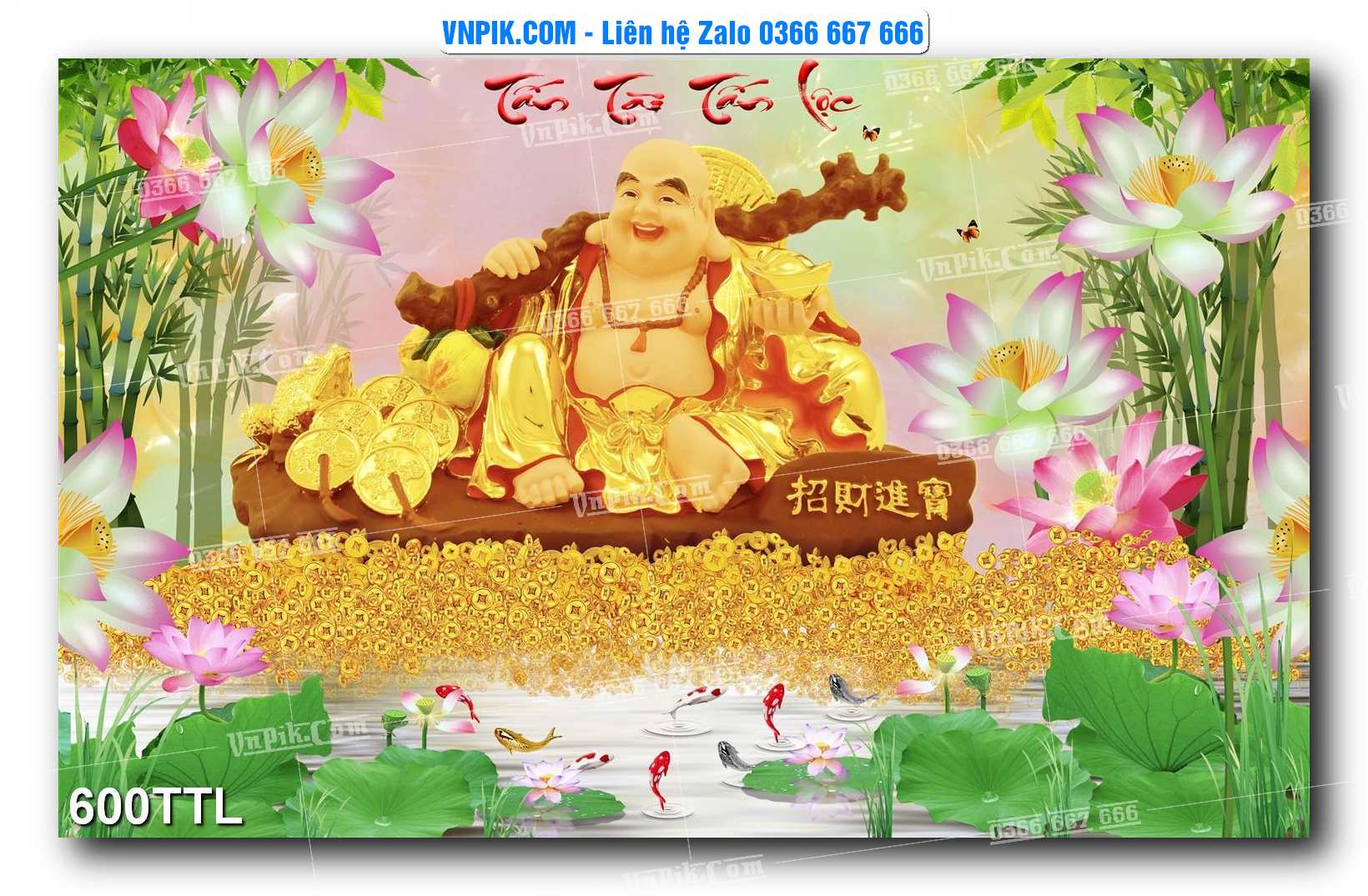 File PSD Vector Tranh Tài Lộc Mẫu Số 600TTL