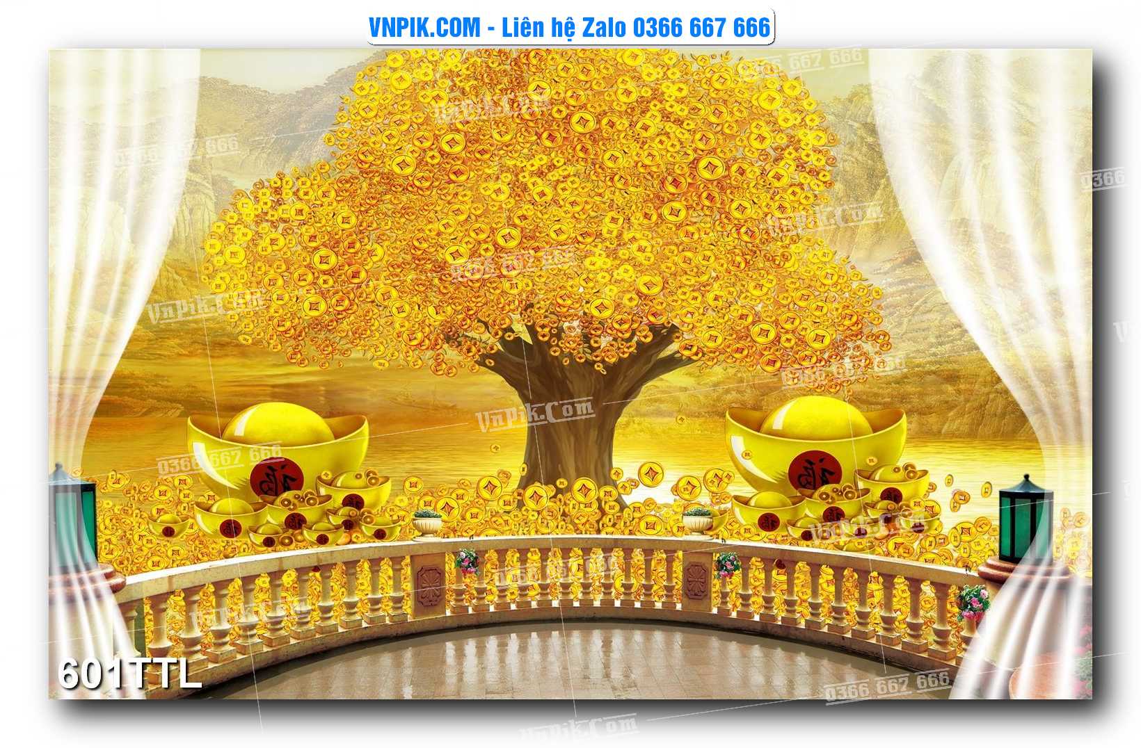File PSD Vector Tranh Tài Lộc Mẫu Số 601TTL