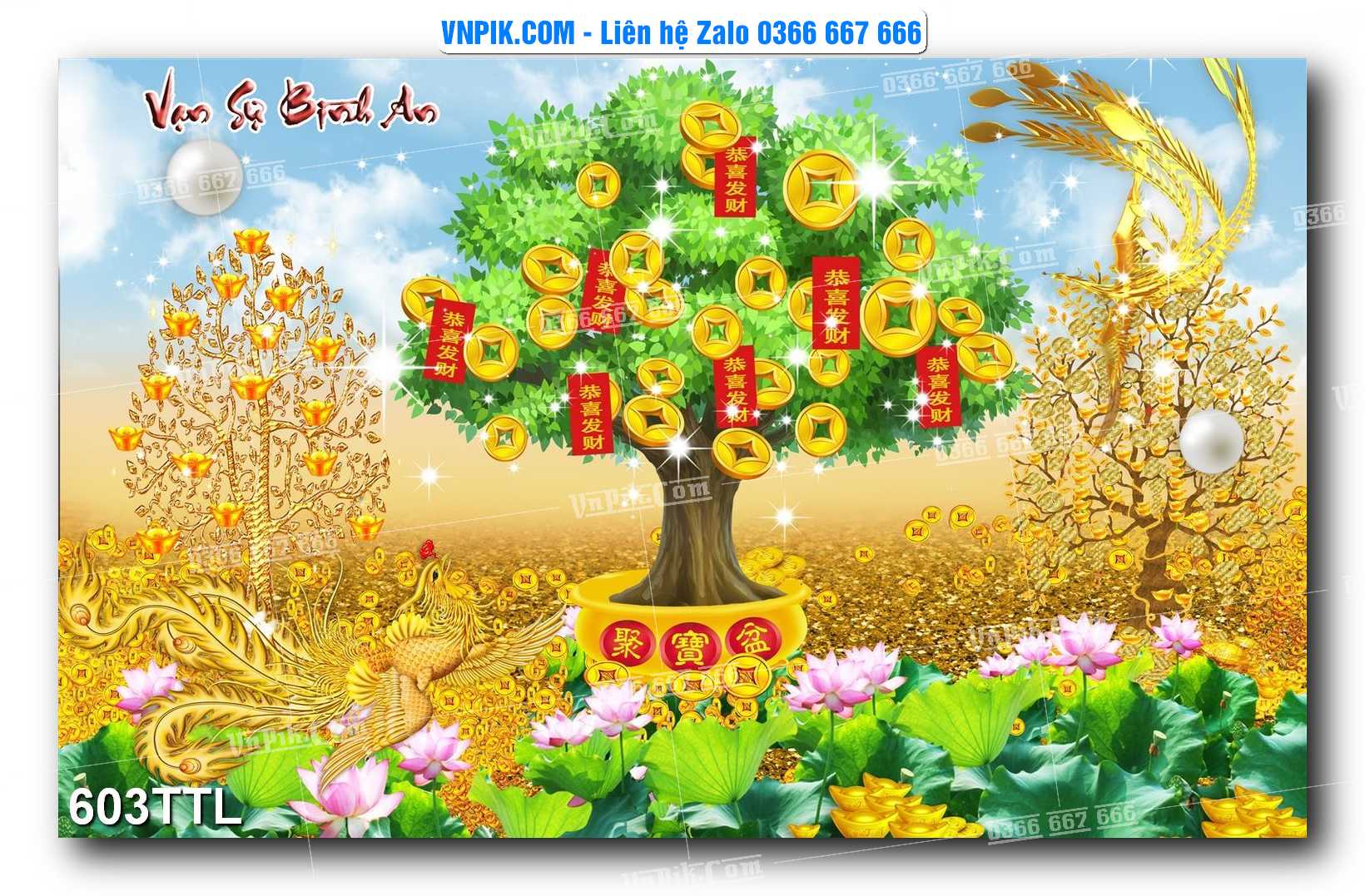 File PSD Vector Tranh Tài Lộc Mẫu Số 603TTL