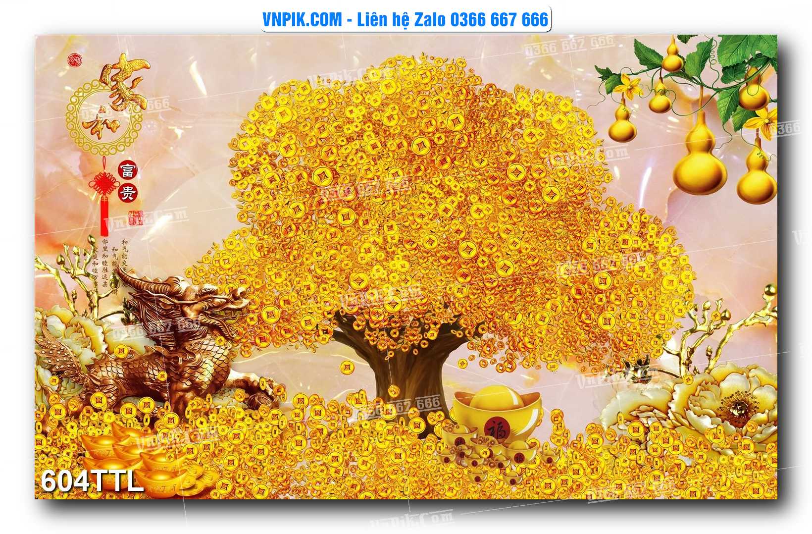 File PSD Vector Tranh Tài Lộc Mẫu Số 604TTL