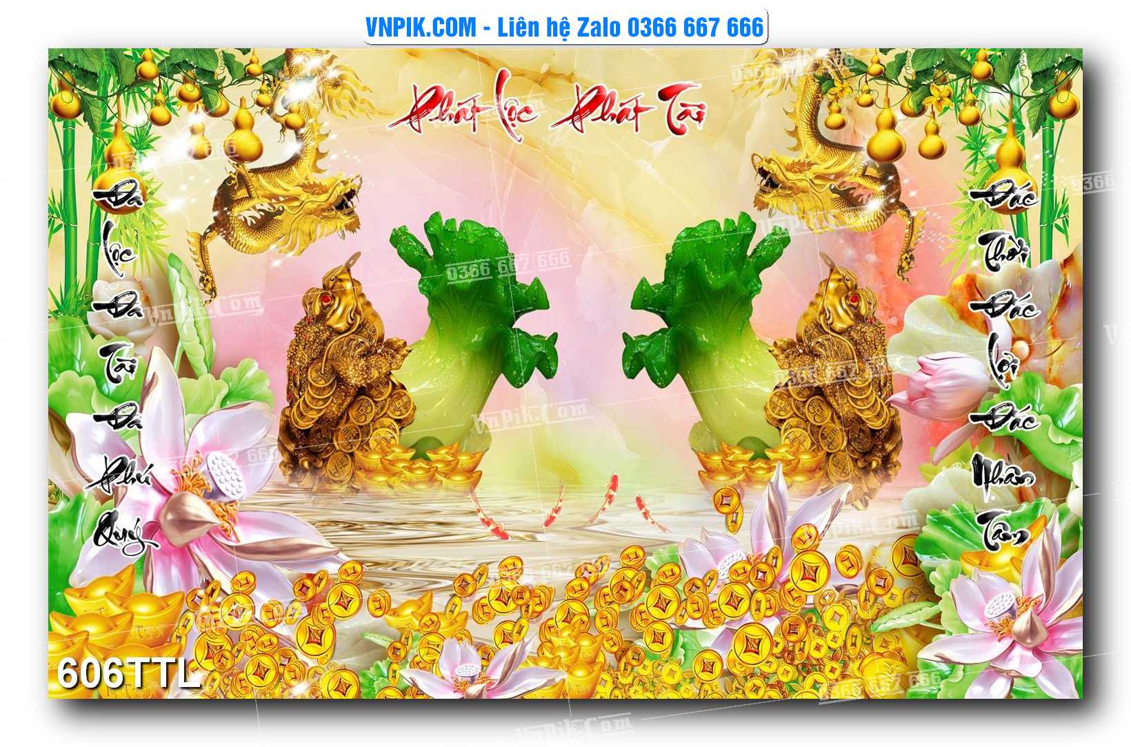 File PSD Vector Tranh Tài Lộc Mẫu Số 606TTL