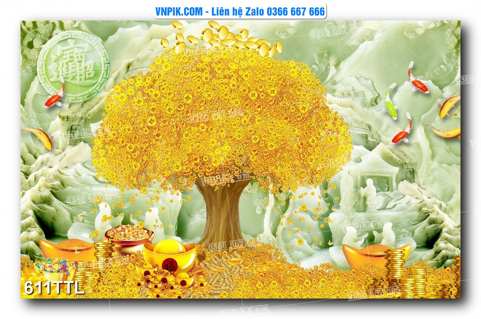 File PSD Vector Tranh Tài Lộc Mẫu Số 611TTL