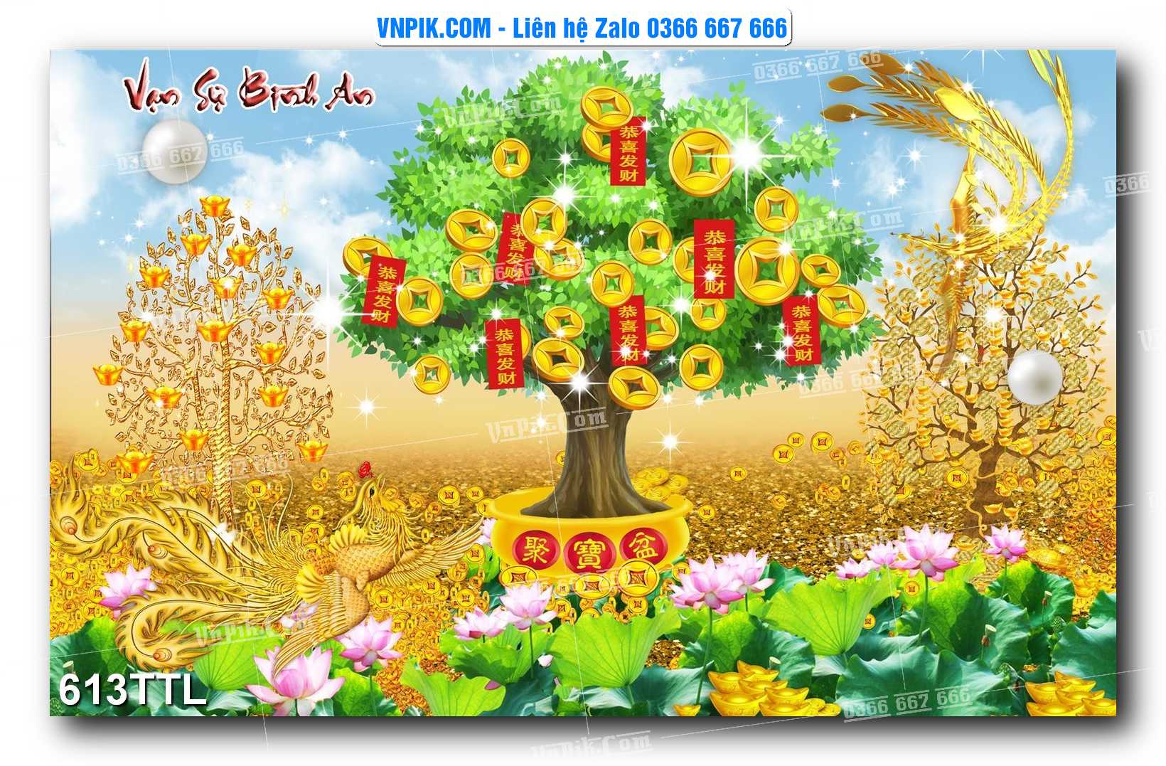 File PSD Vector Tranh Tài Lộc Mẫu Số 613TTL