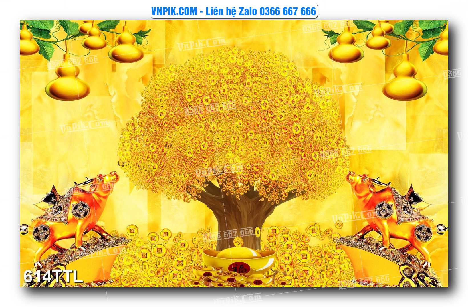 File PSD Vector Tranh Tài Lộc Mẫu Số 614TTL