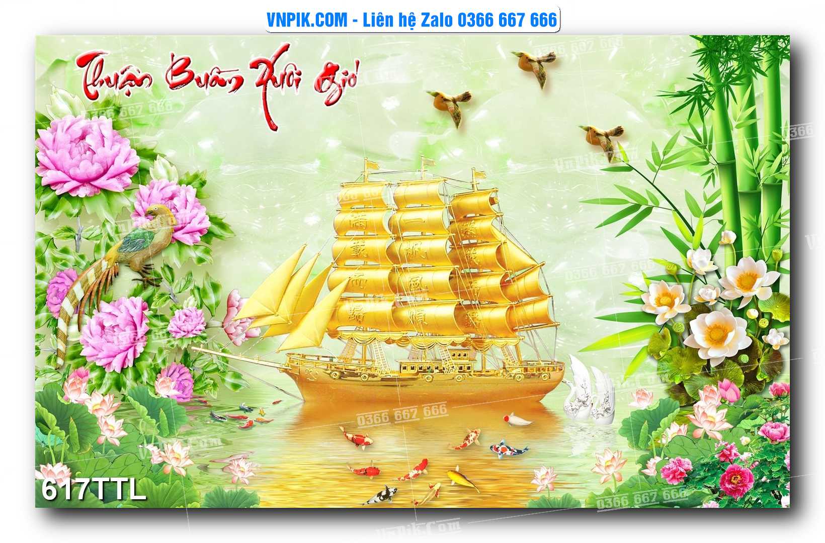 File PSD Vector Tranh Tài Lộc Mẫu Số 617TTL