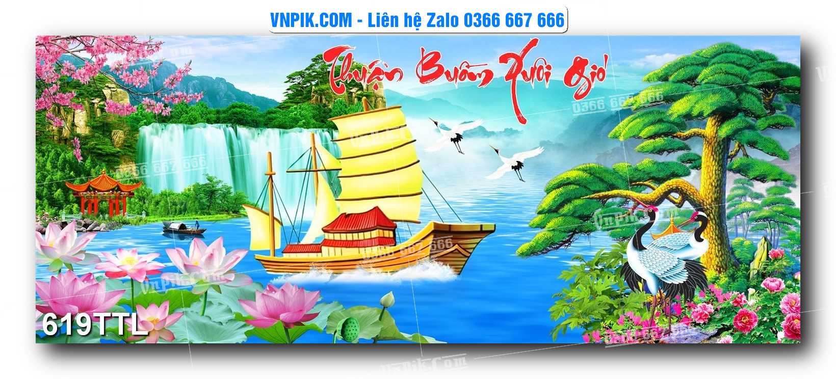 File PSD Vector Tranh Tài Lộc Mẫu Số 619TTL