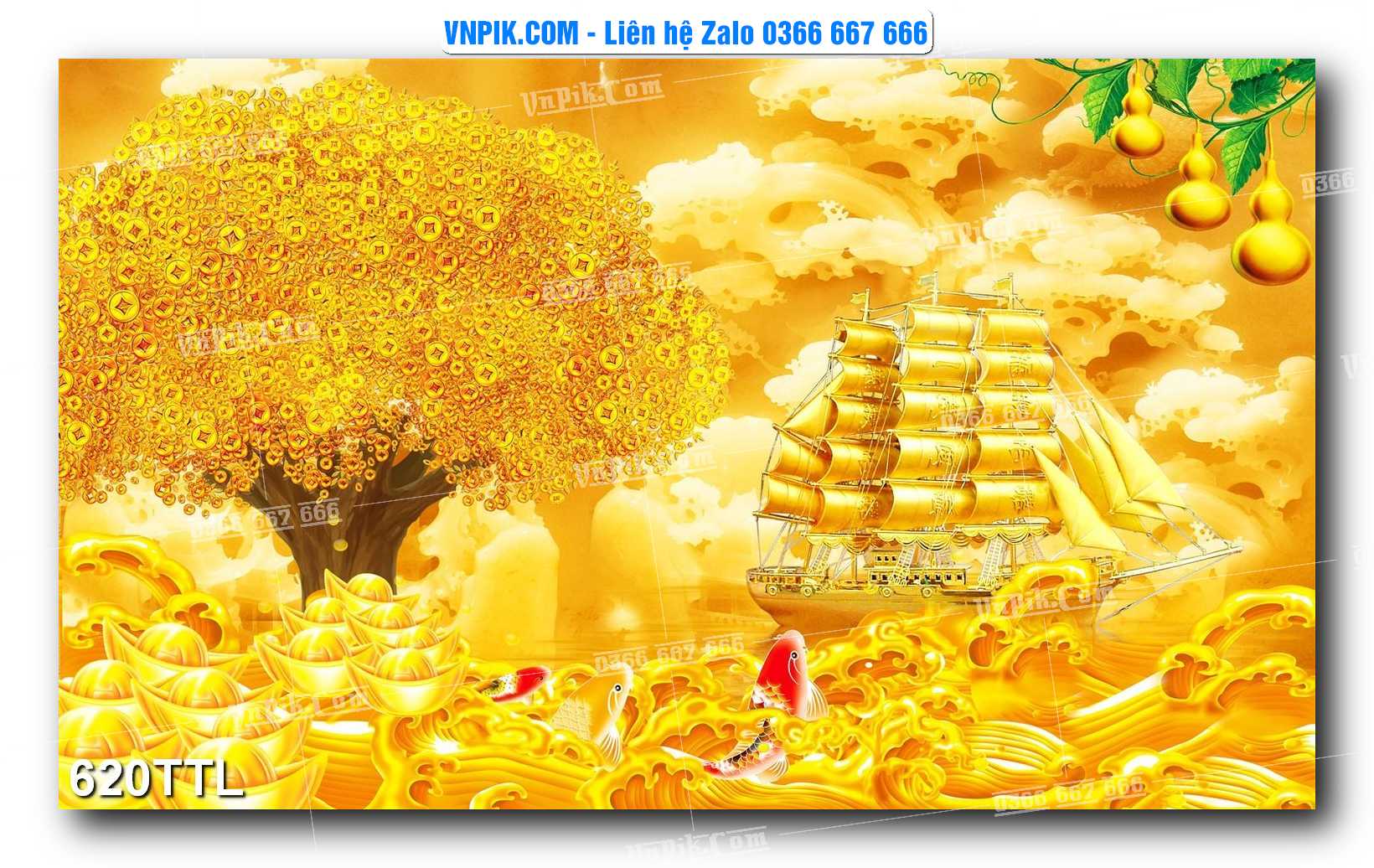 File PSD Vector Tranh Tài Lộc Mẫu Số 620TTL