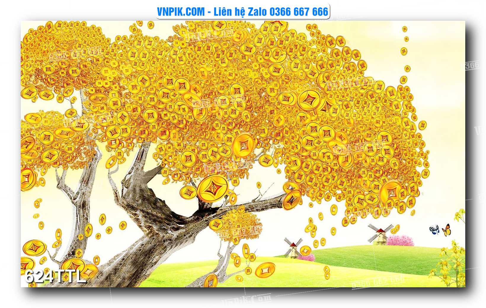 File PSD Vector Tranh Tài Lộc Mẫu Số 624TTL