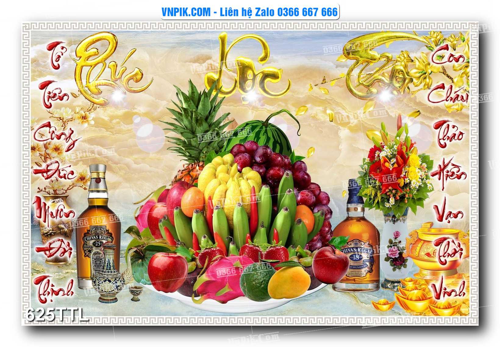 File PSD Vector Tranh Tài Lộc Mẫu Số 625TTL