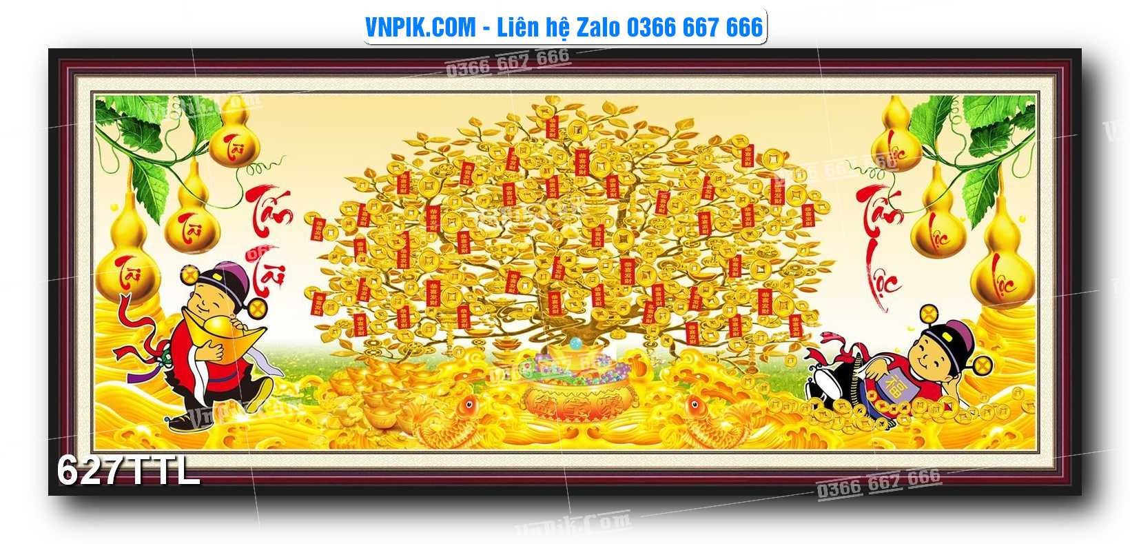 File PSD Vector Tranh Tài Lộc Mẫu Số 627TTL
