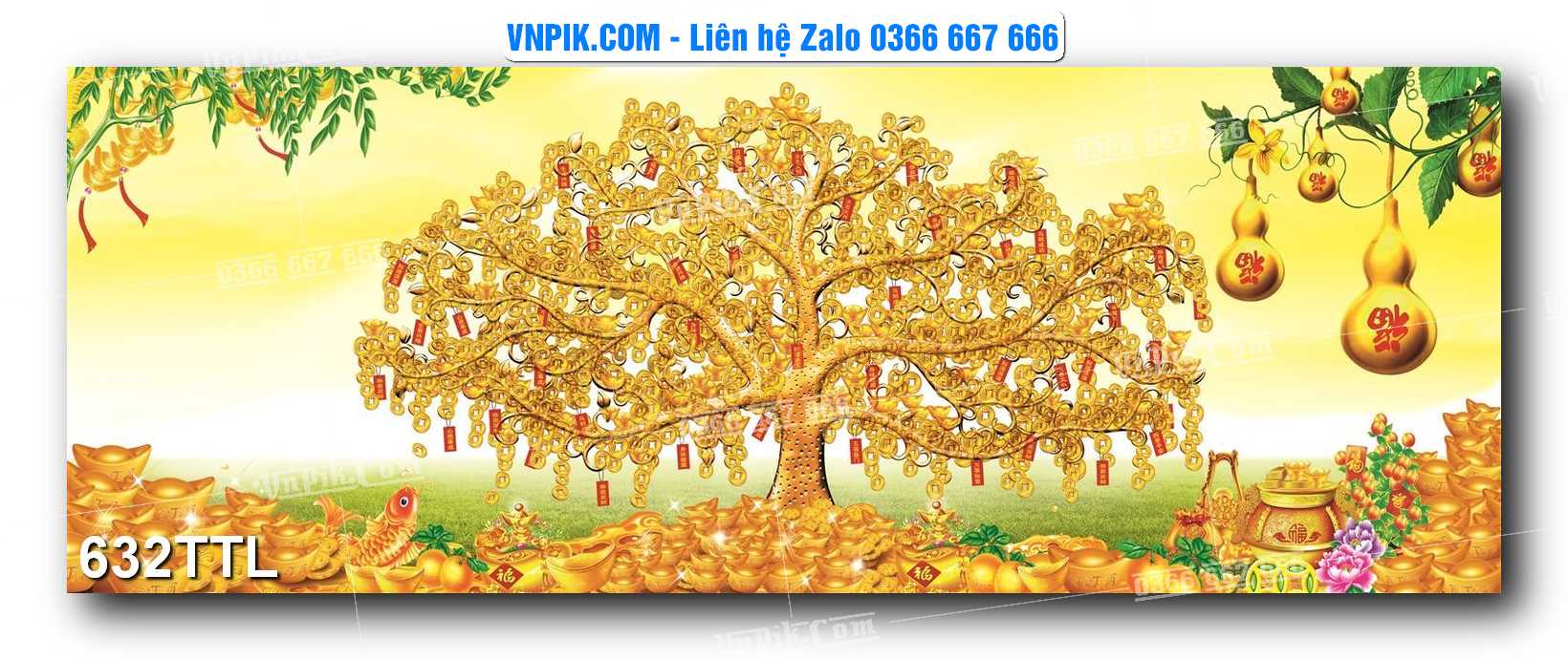 File PSD Vector Tranh Tài Lộc Mẫu Số 632TTL
