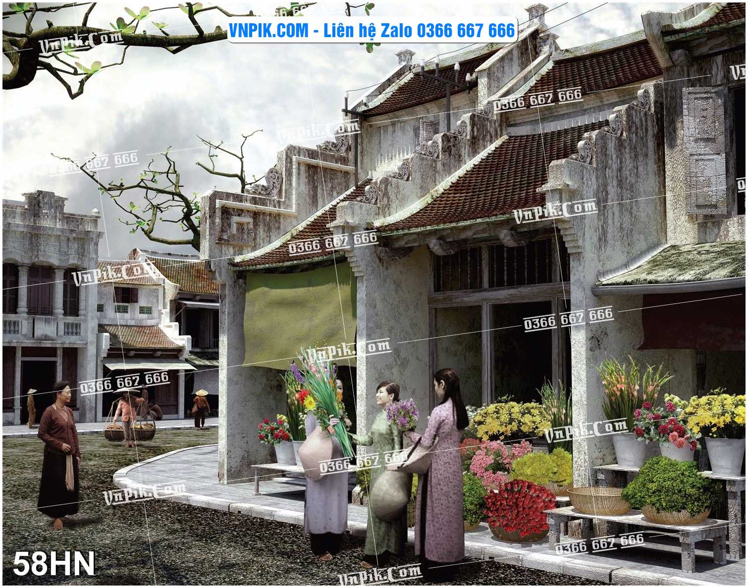 File Tranh Hà Nội Xưa Mã File 58HN