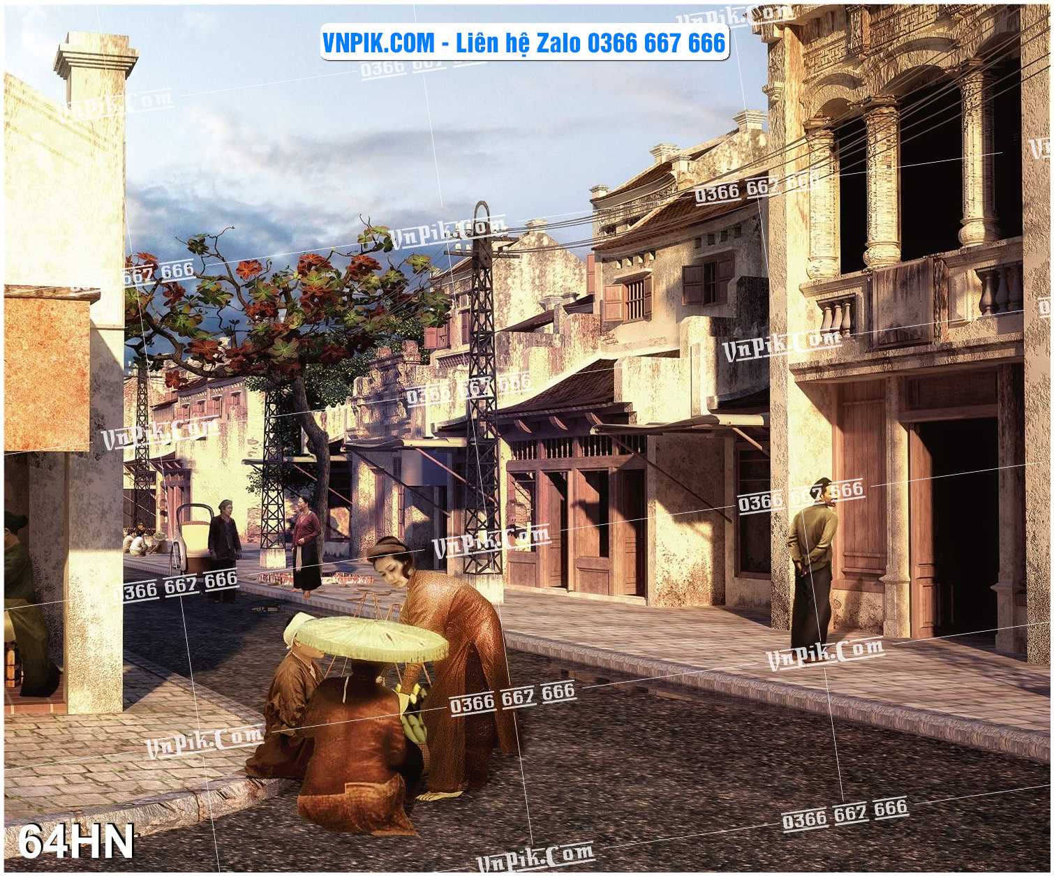 File Tranh Hà Nội Xưa Mã File 64HN