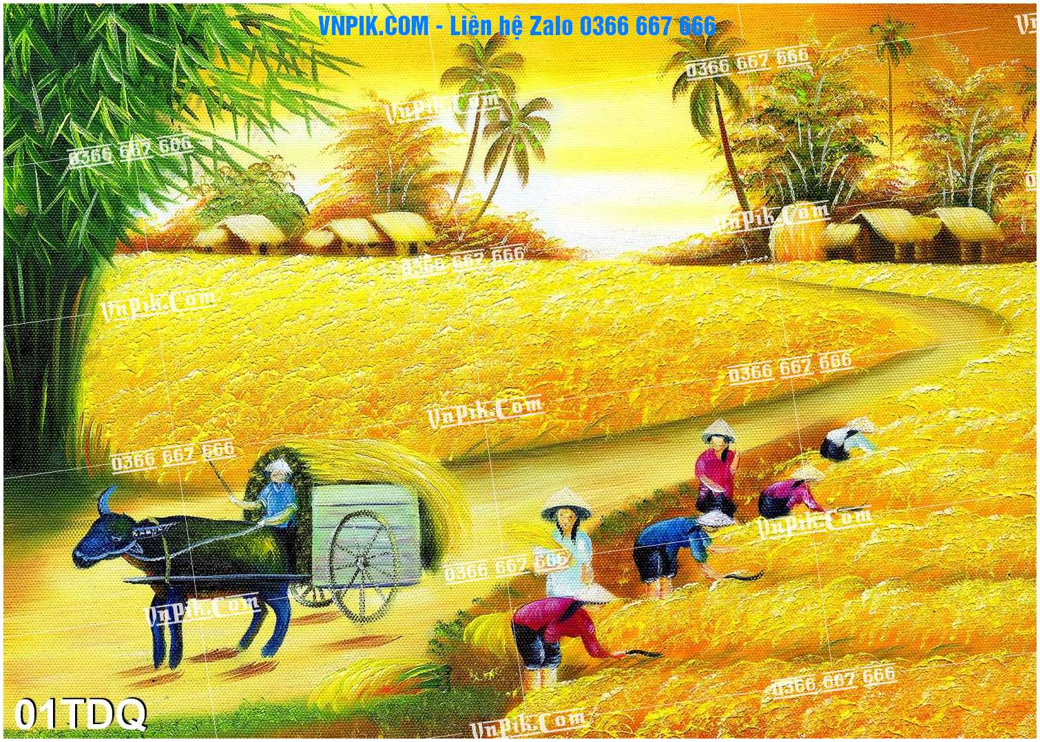 File Vector Tranh làng quê Việt nam mã file 01TDQ