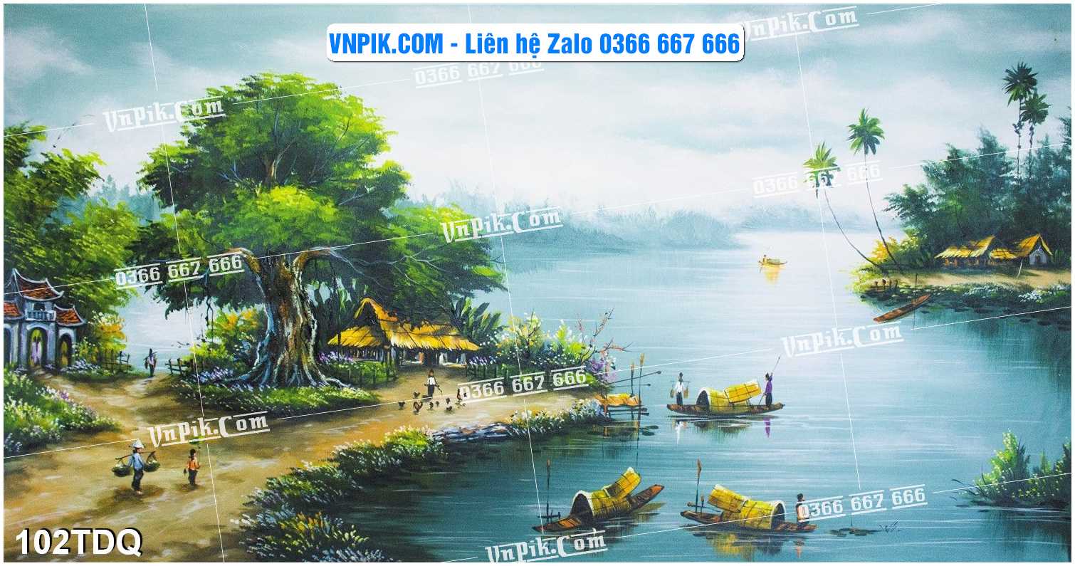File Vector Tranh làng quê Việt nam mã file 102TDQ