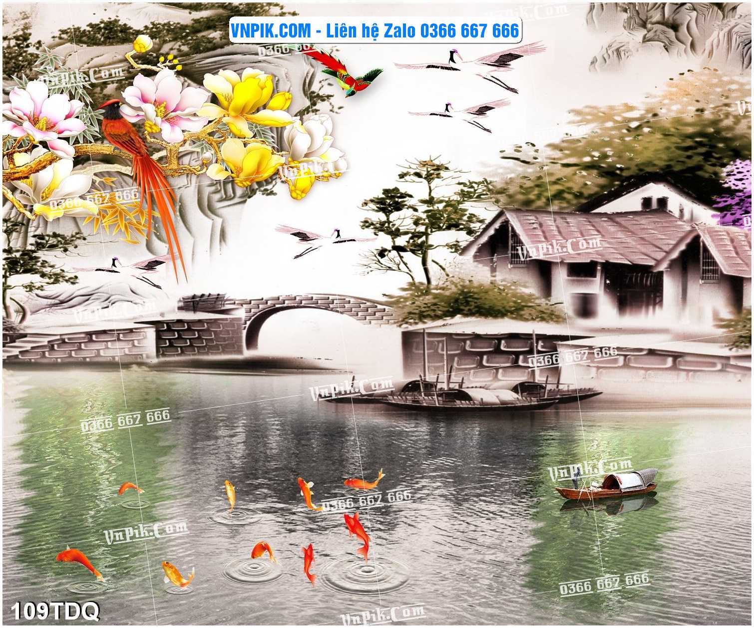 File Vector Tranh làng quê Việt nam mã file 109TDQ