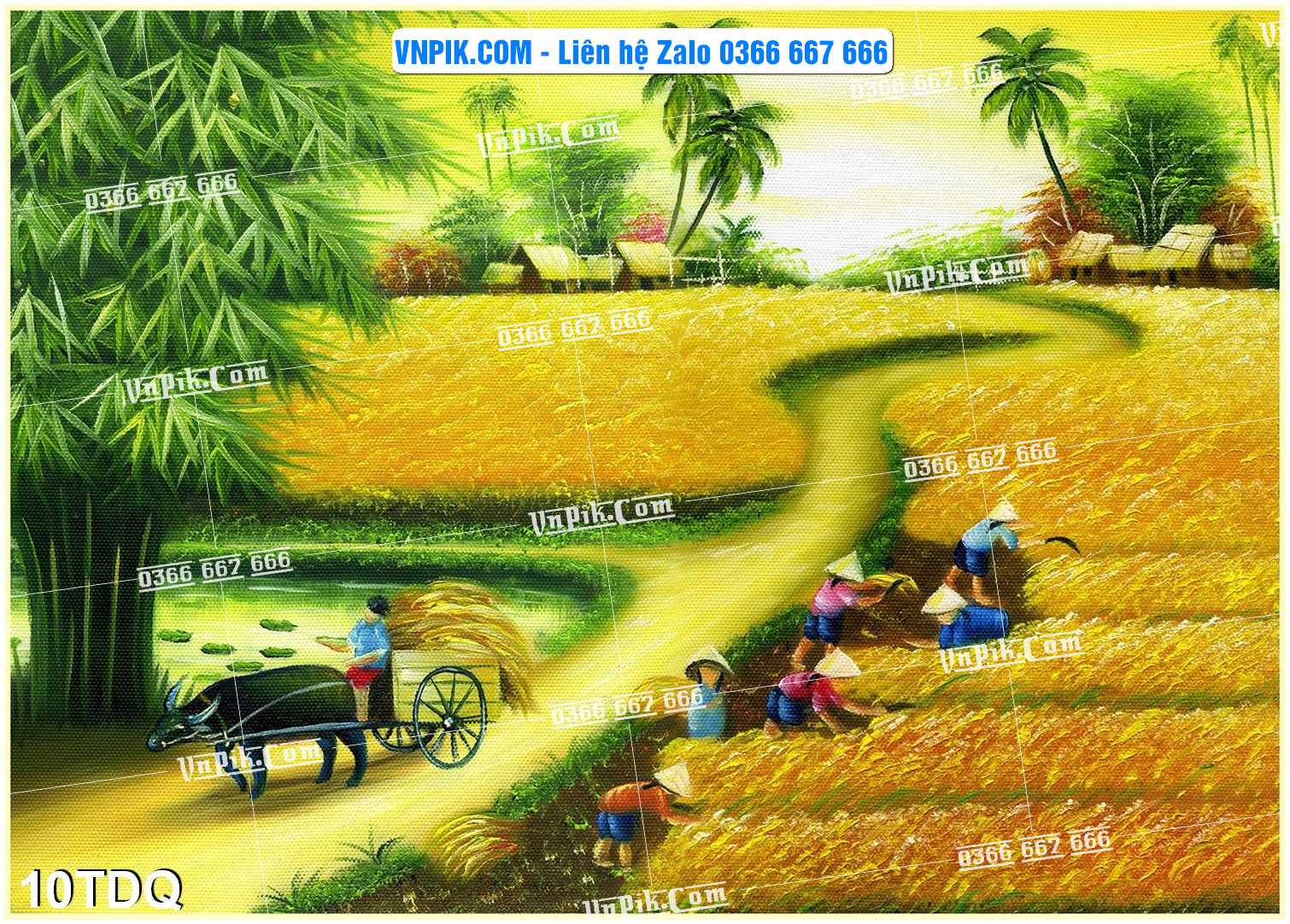 File Vector Tranh làng quê Việt nam mã file 10TDQ