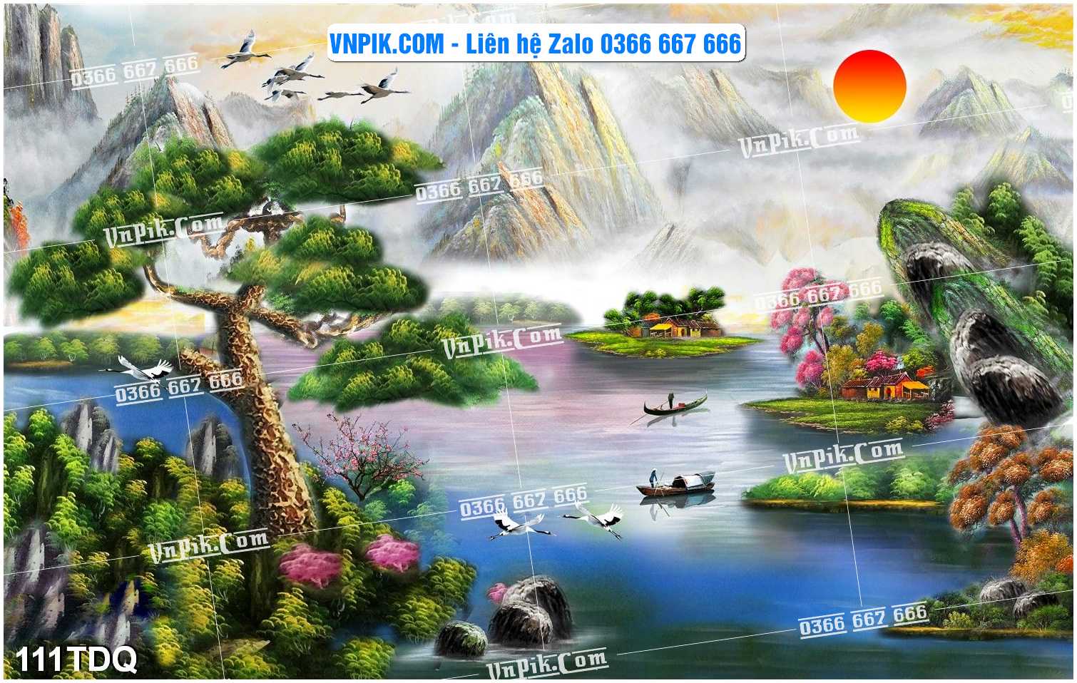 File Vector Tranh làng quê Việt nam mã file 111TDQ