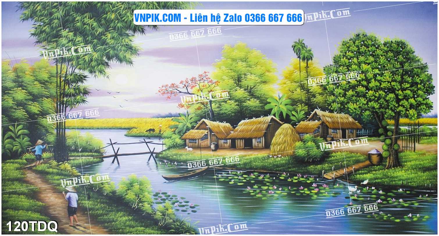 File Vector Tranh làng quê Việt nam mã file 120TDQ