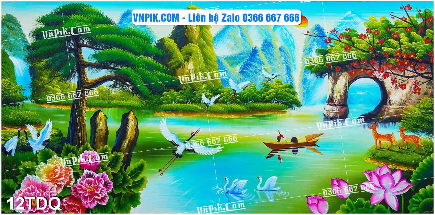 File Vector Tranh làng quê Việt nam mã file 12TDQ
