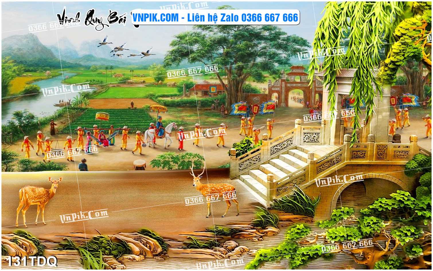 File Vector Tranh làng quê Việt nam mã file 131TDQ