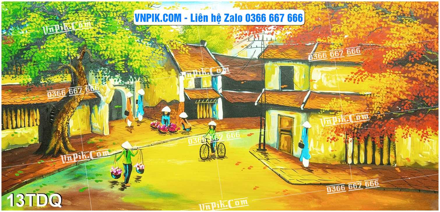 File Vector Tranh làng quê Việt nam mã file 13TDQ