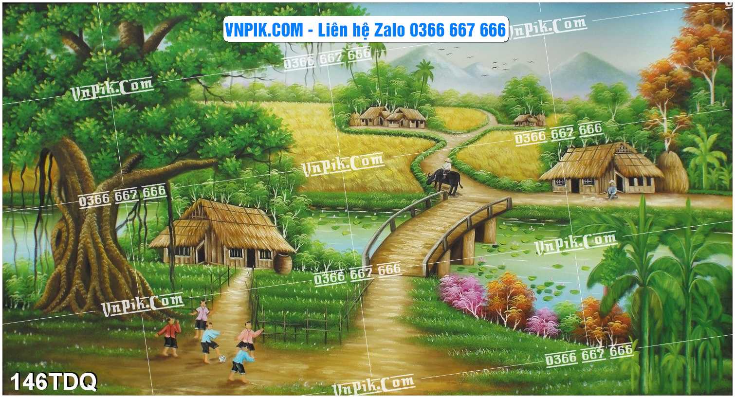File Vector Tranh làng quê Việt nam mã file 146TDQ