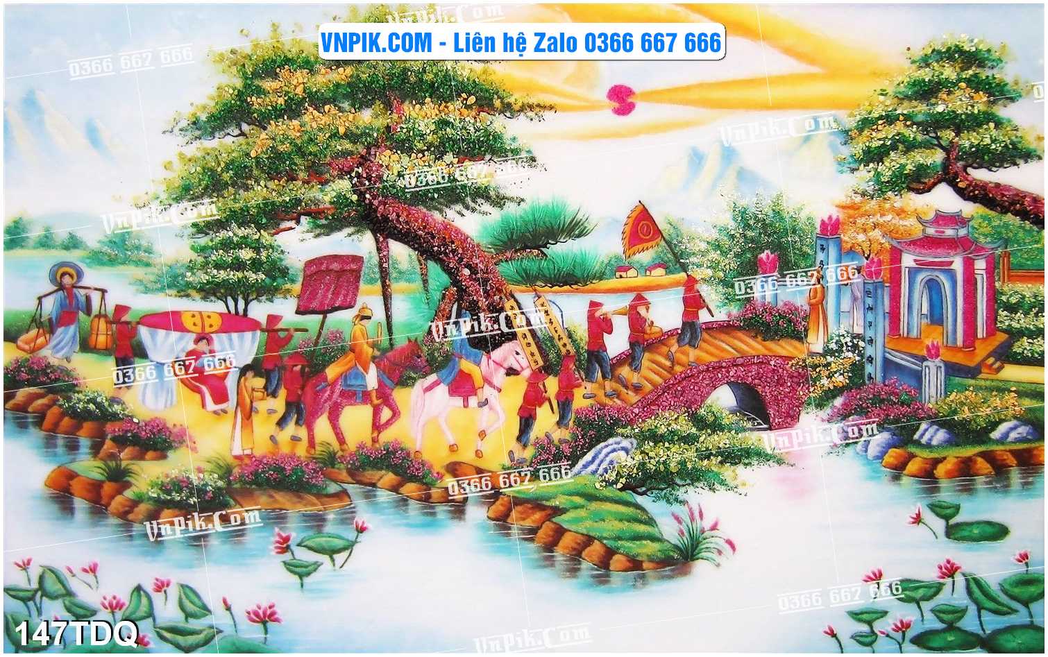 File Vector Tranh làng quê Việt nam mã file 147TDQ