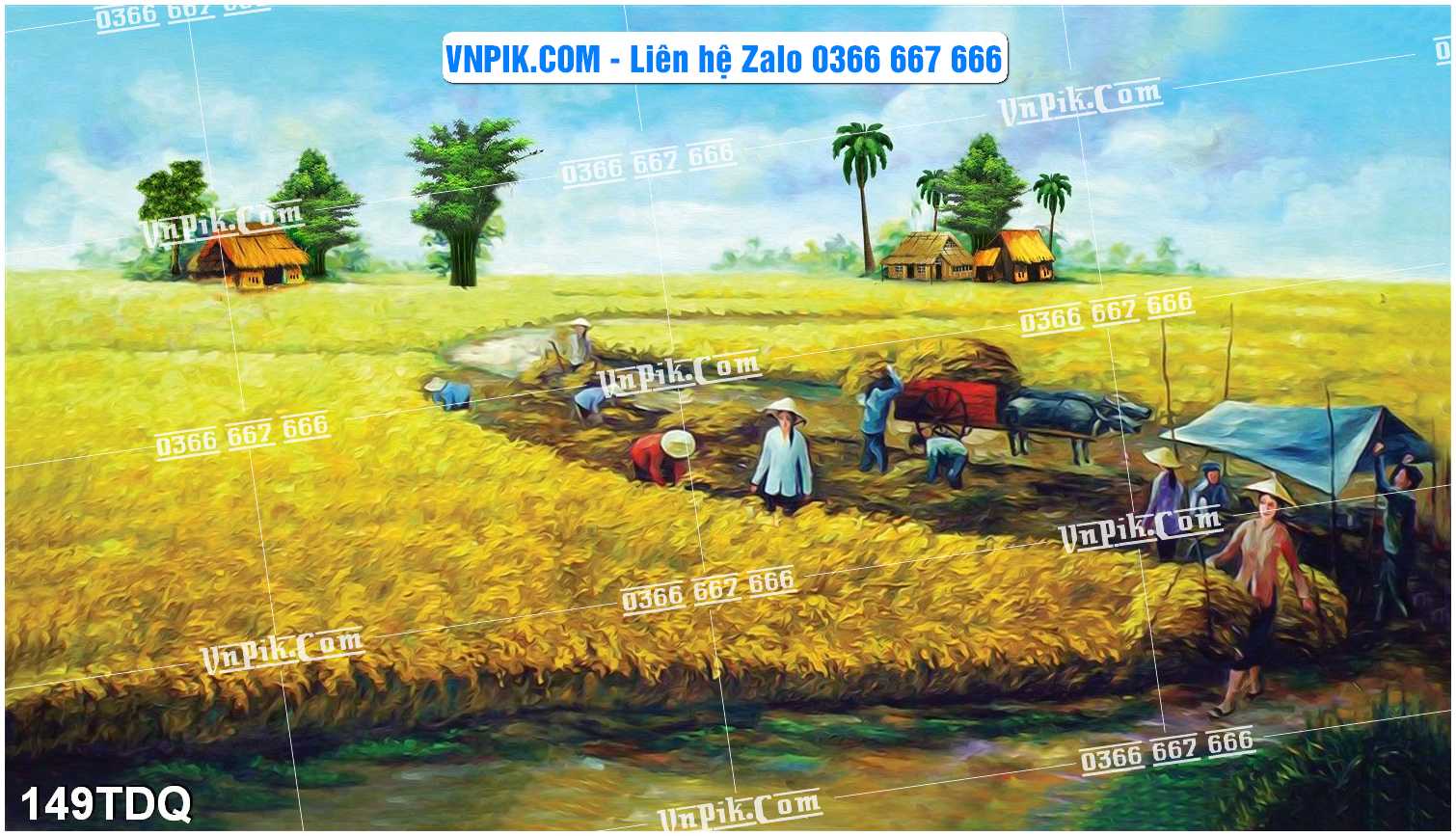 File Vector Tranh làng quê Việt nam mã file 149TDQ