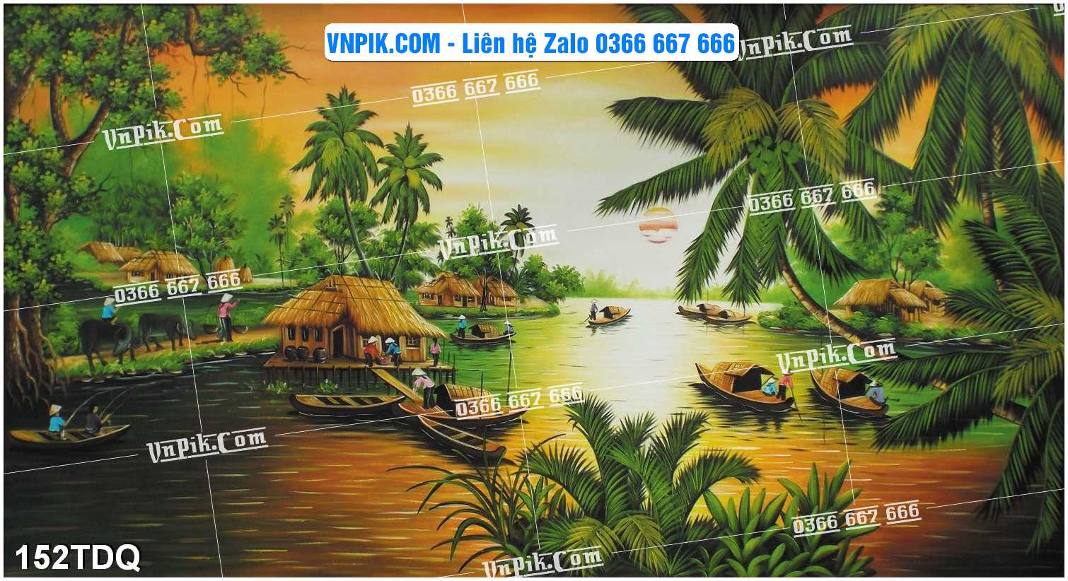 File Vector Tranh làng quê Việt nam mã file 152TDQ