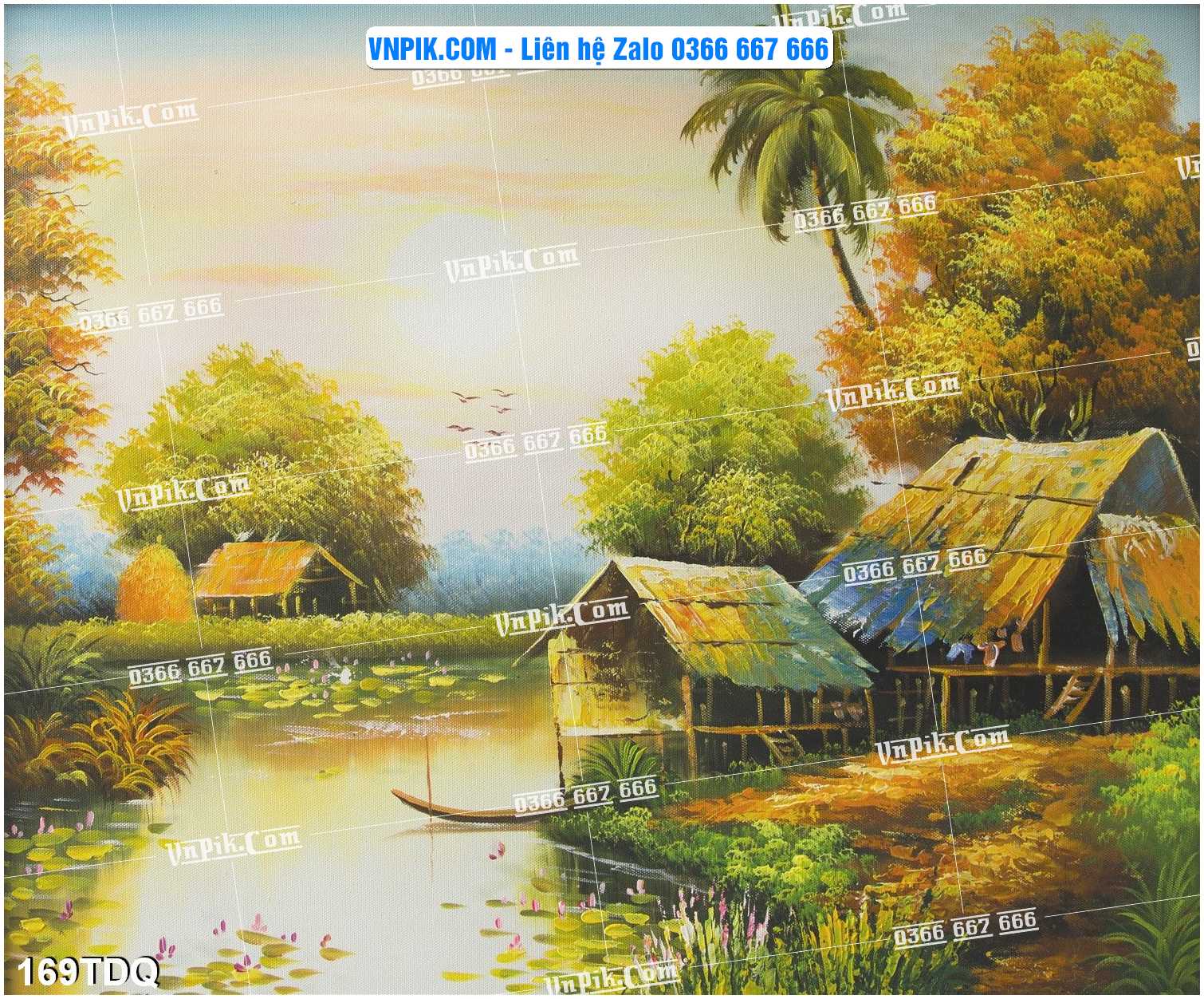 File Vector Tranh làng quê Việt nam mã file 169TDQ
