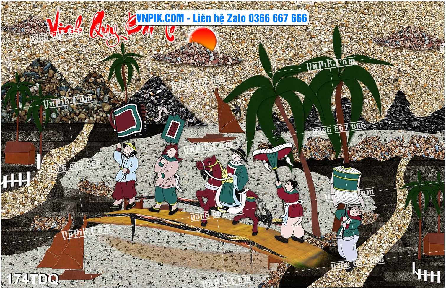 File Vector Tranh làng quê Việt nam mã file 174TDQ
