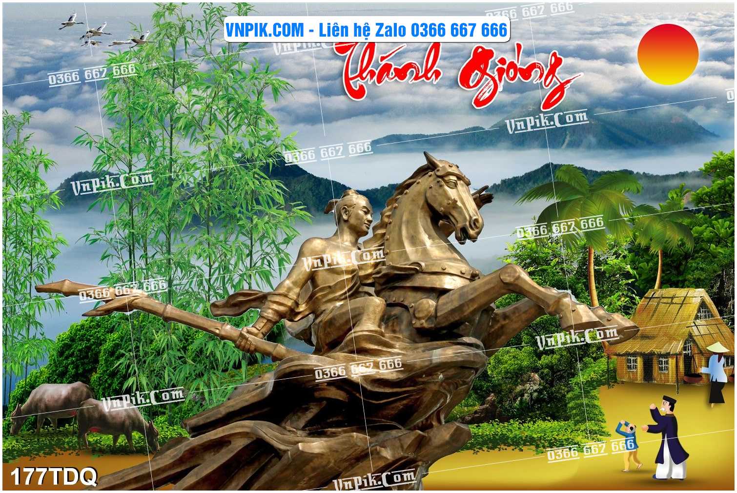 File Vector Tranh làng quê Việt nam mã file 177TDQ